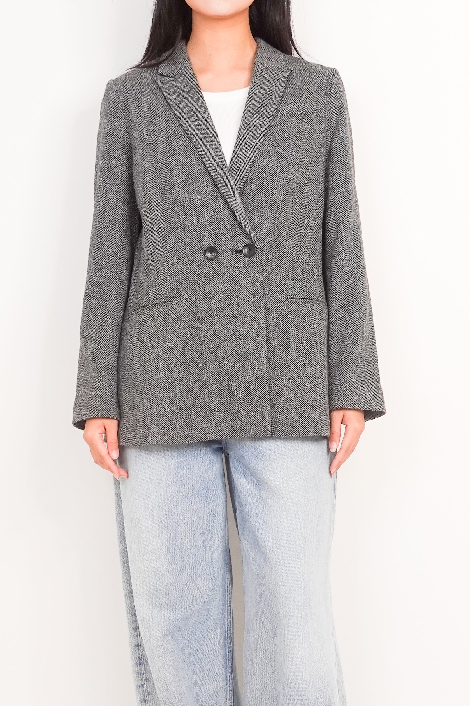 Herringbone boyfriend blazer RRP £280