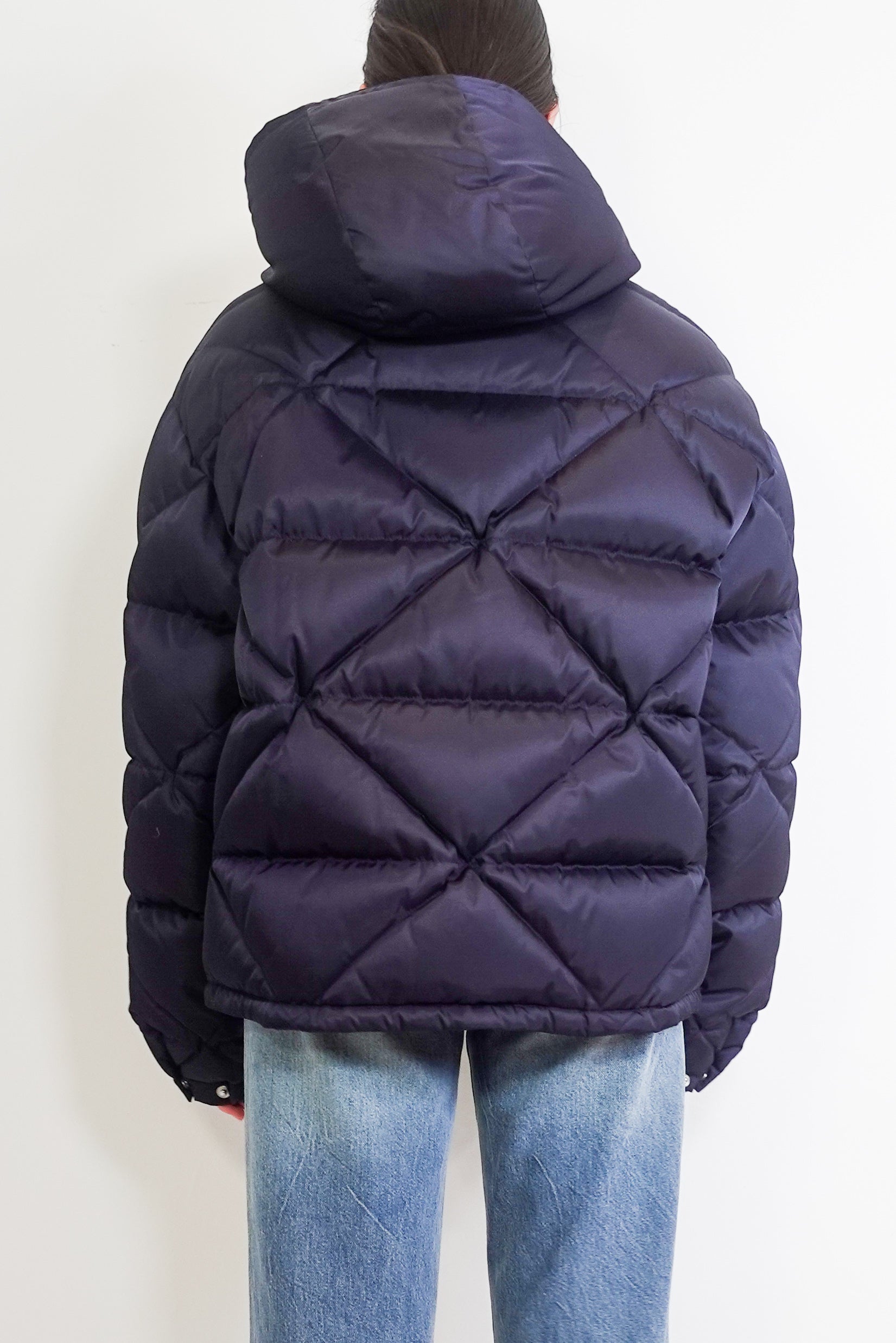 Navy re-nylon parka coat