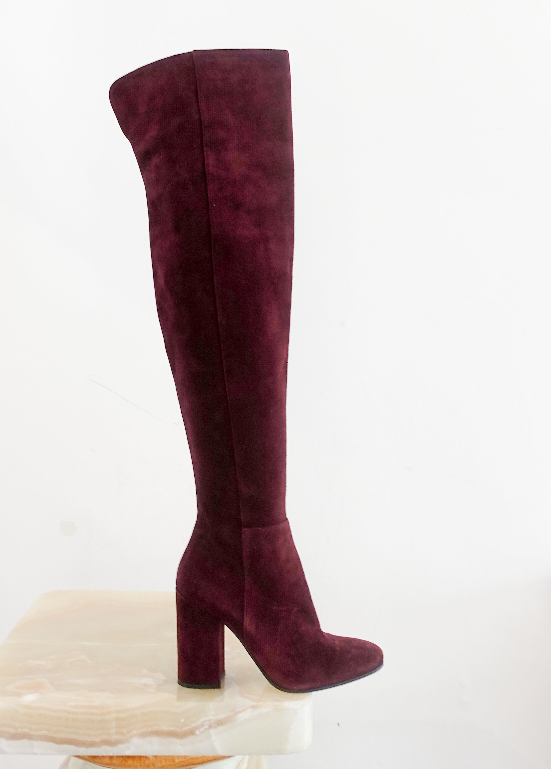 Over the knee burgundy boots RRP £425