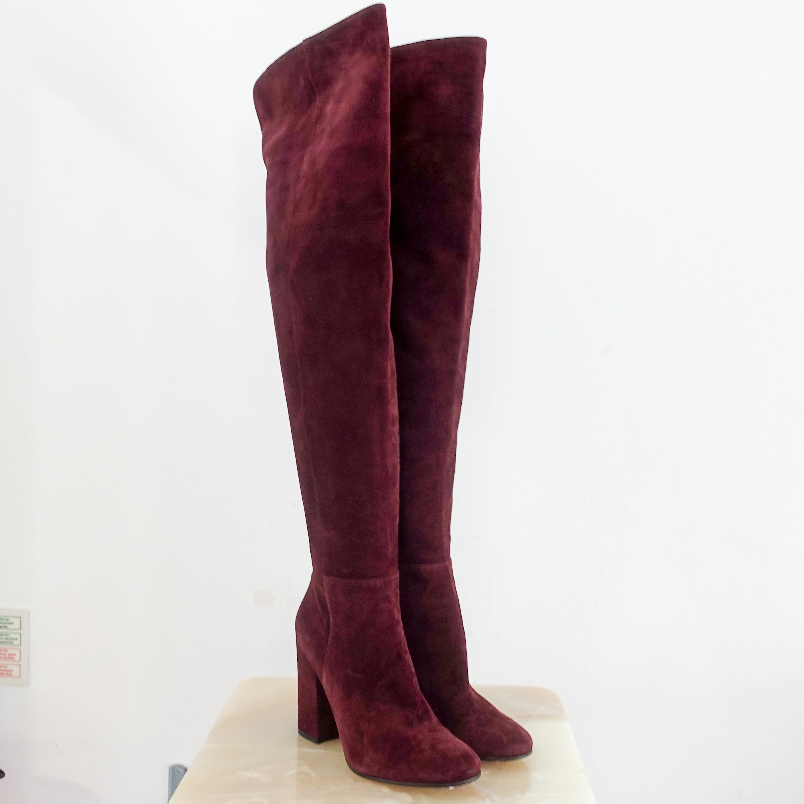 Over the knee burgundy boots RRP £425