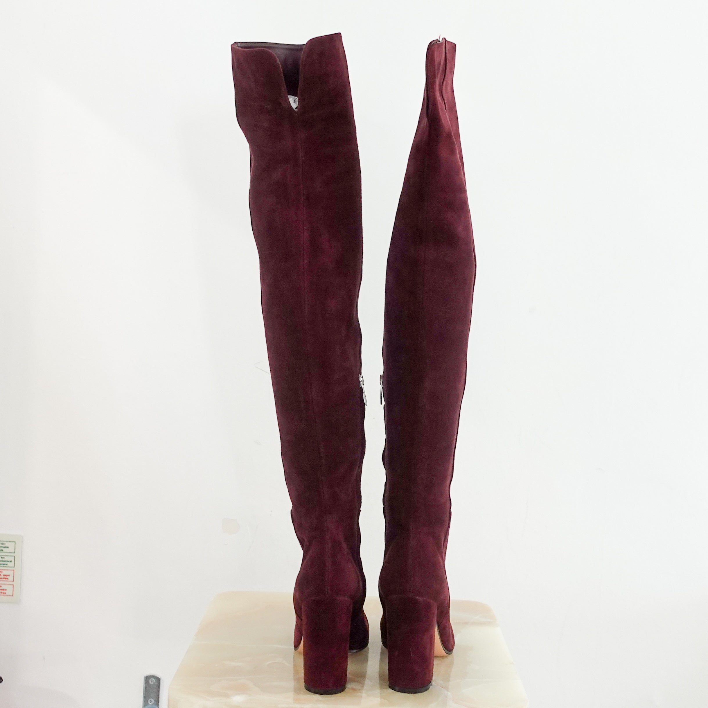 Over the knee burgundy boots RRP £425