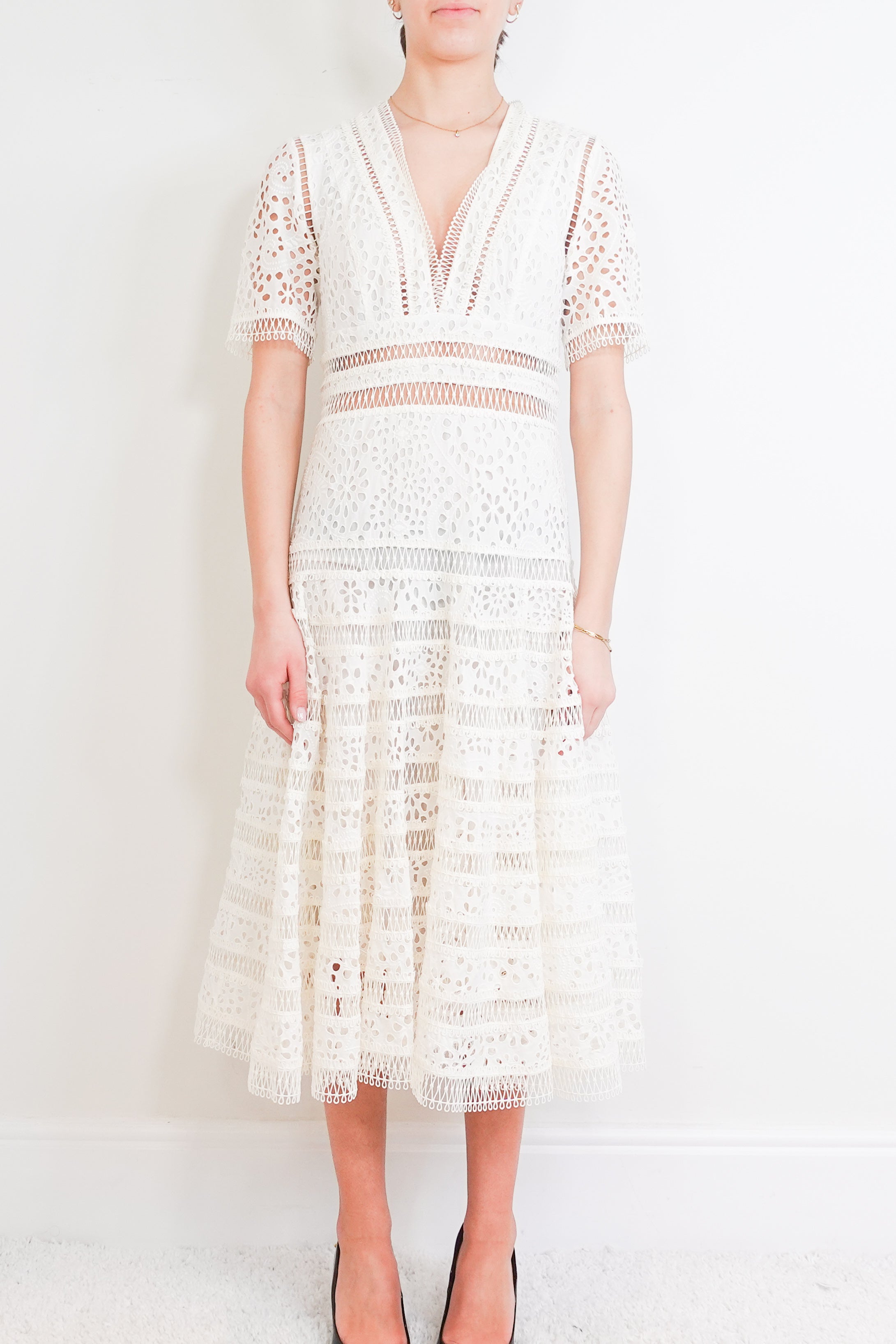 white broderie anglais dress RRP £1200