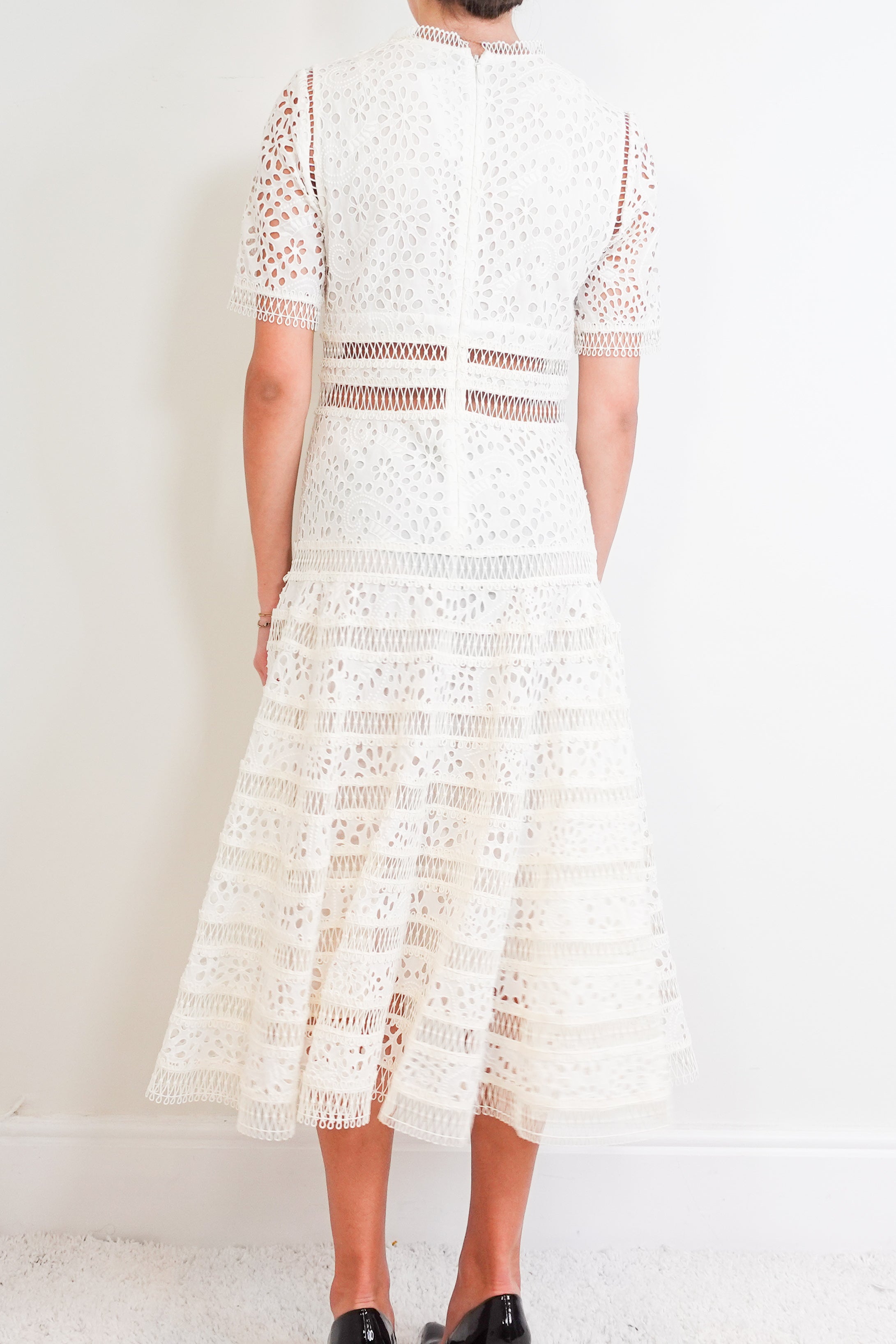 white broderie anglais dress RRP £1200