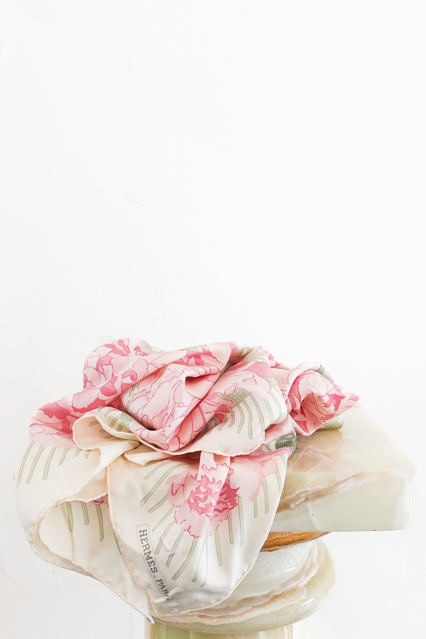 Limited edition silk 'les pivoines' scarf RRP £600