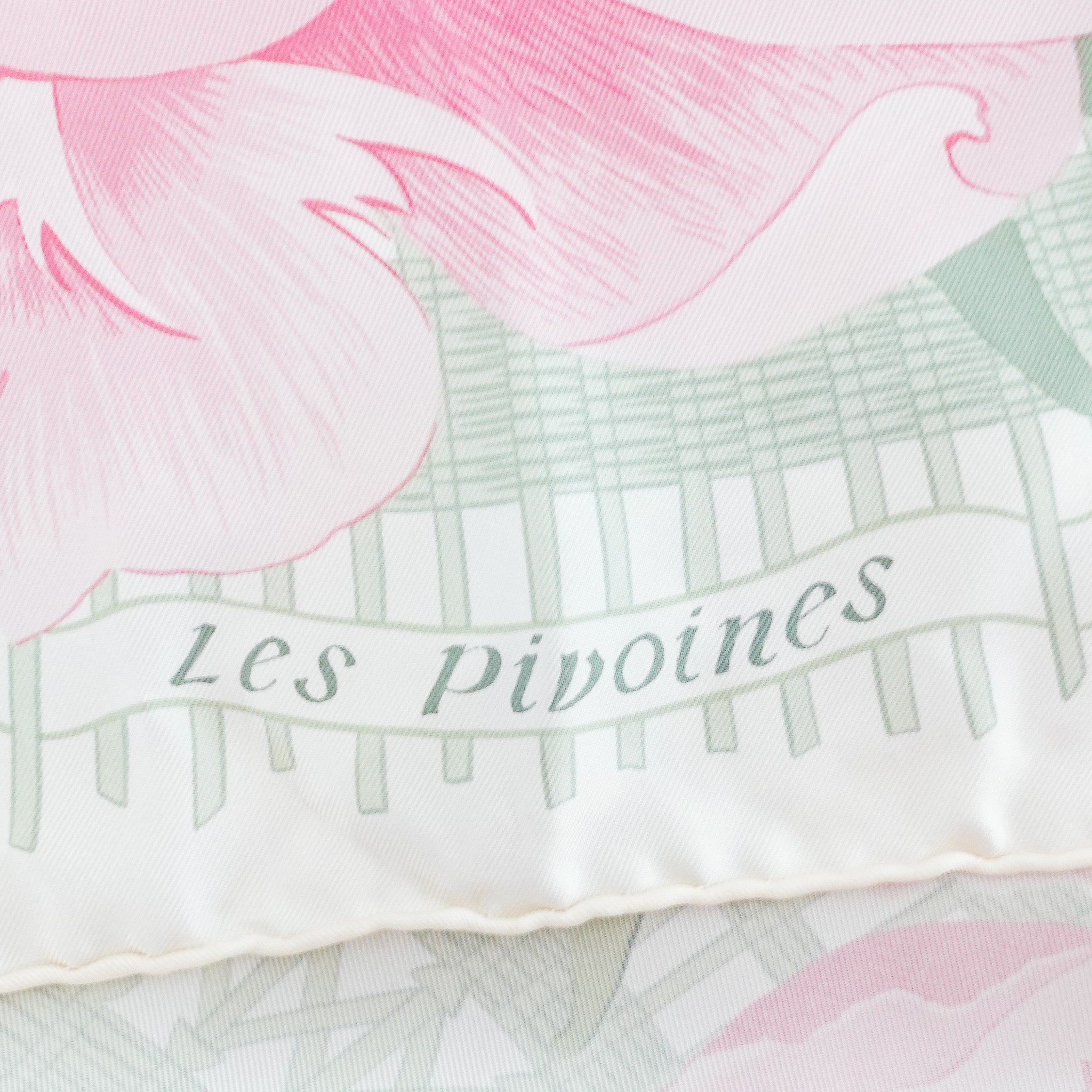 Limited edition silk 'les pivoines' scarf RRP £600