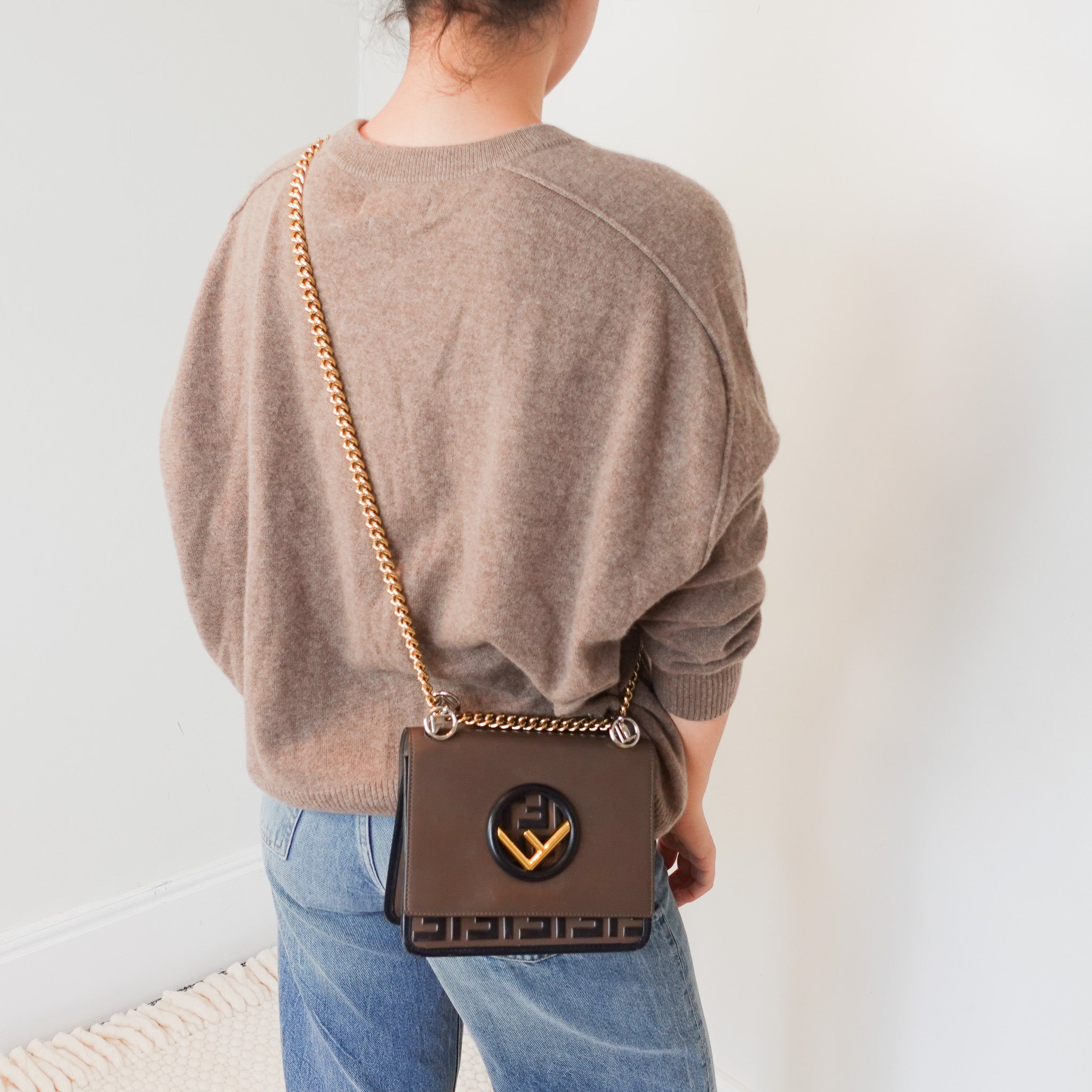 Fendi Kan I F Shoulder brown Bag RRP £1890 | Authentic Preloved - Reloved Again