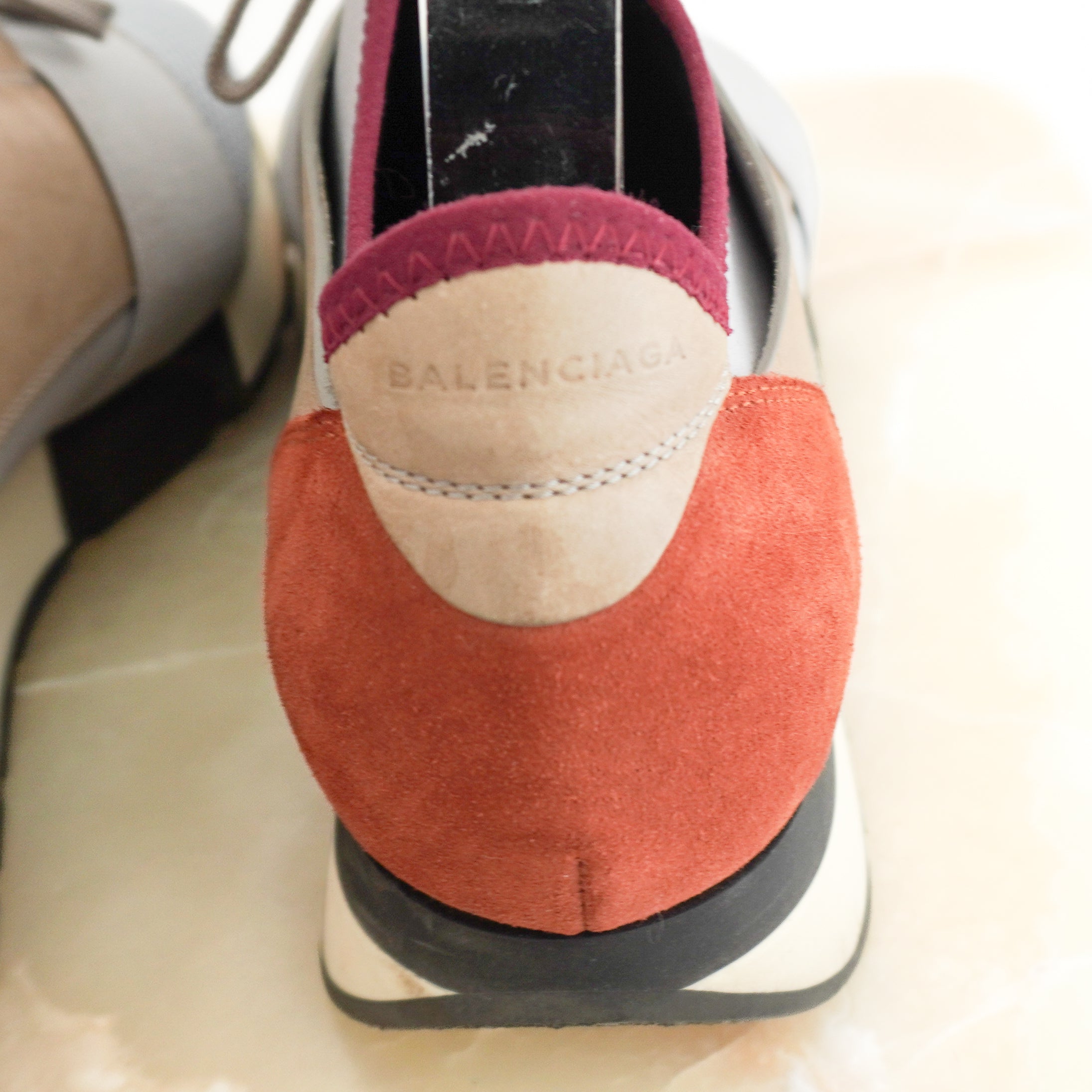 Balenciaga Race Runner Sneakers in Gris and Bois de Rose (RRP £800) | Authentic Preloved