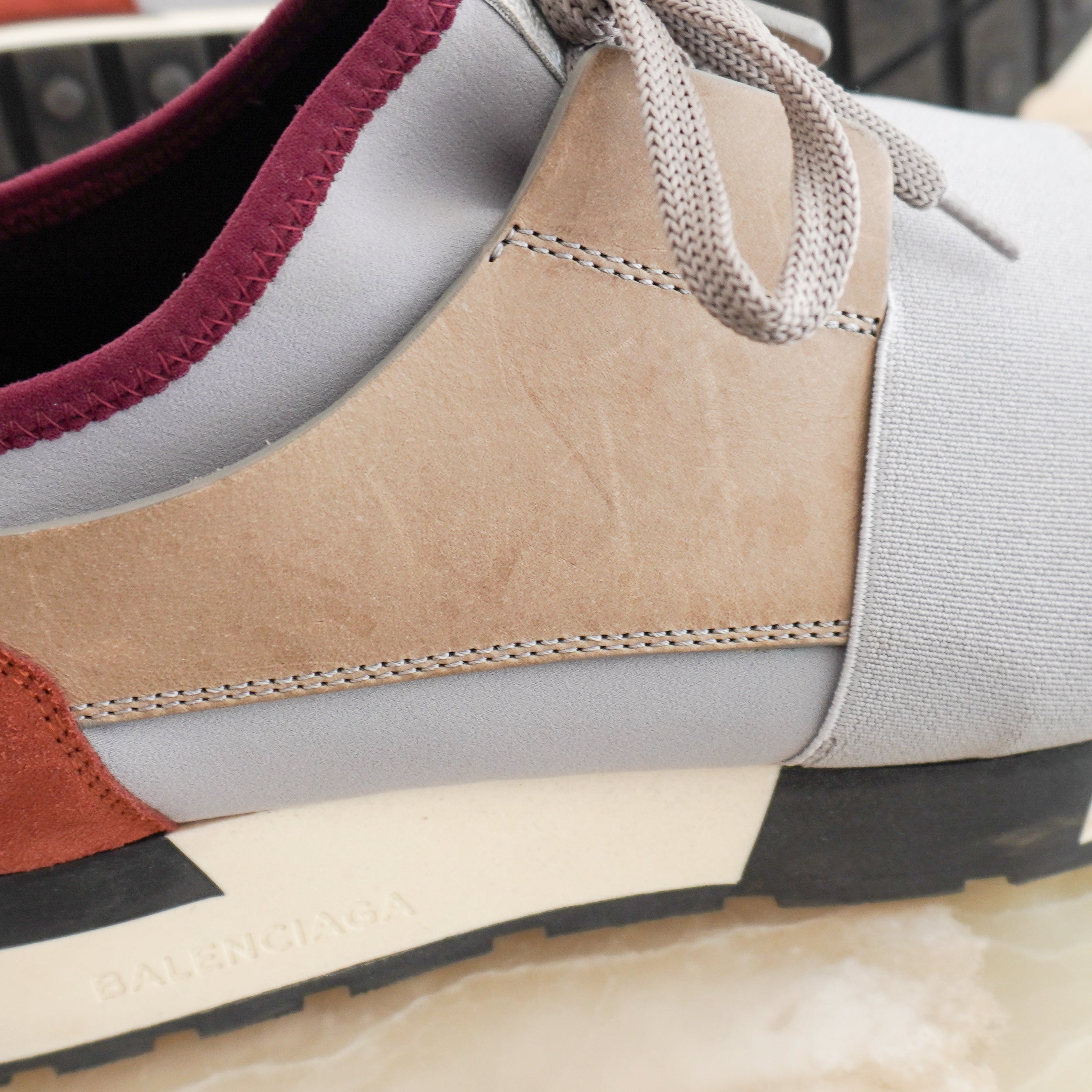 Balenciaga Race Runner Sneakers in Gris and Bois de Rose (RRP £800) | Authentic Preloved