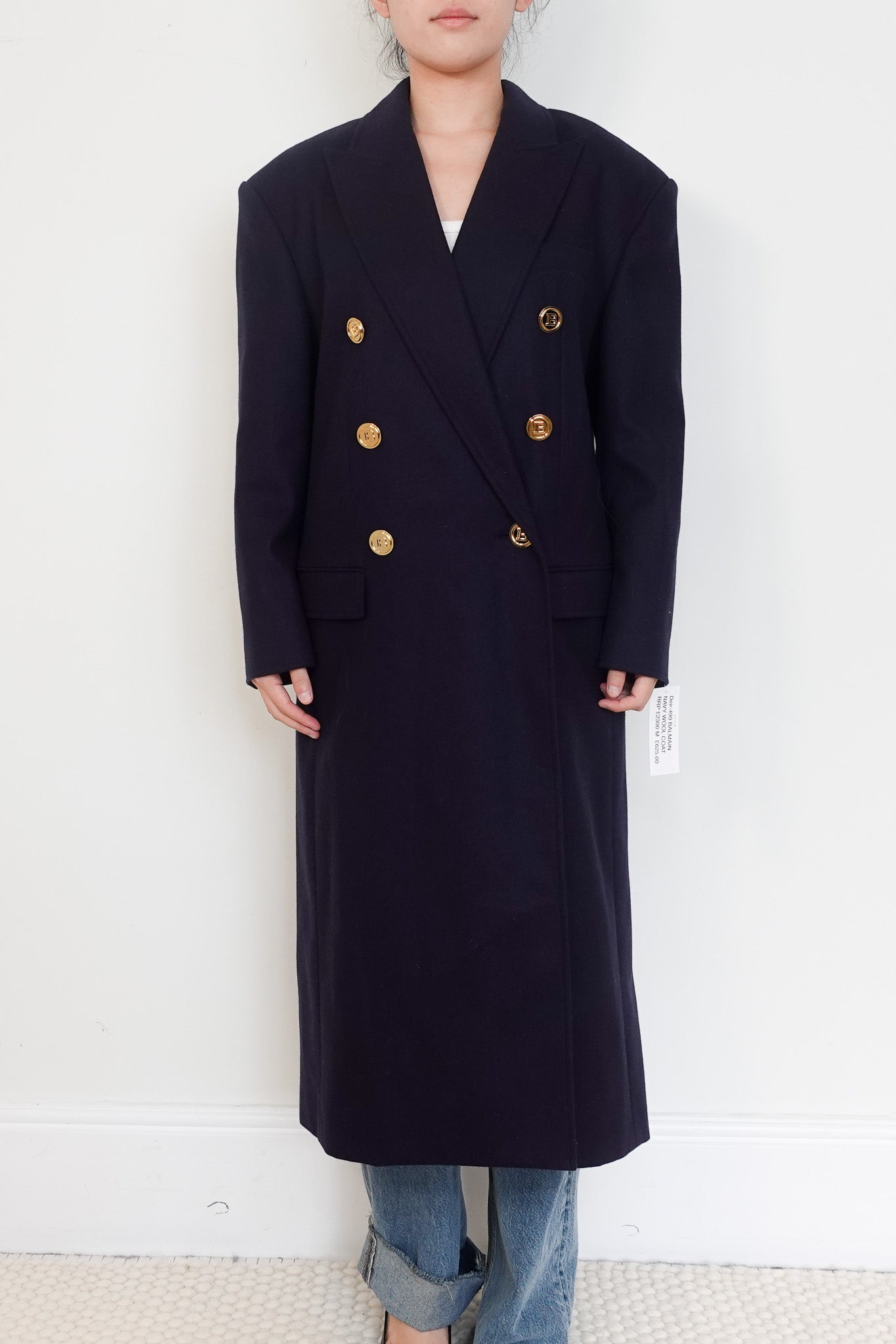 NEW Balmain Navy Wool Coat RRP £2300 | Authentic Preloved