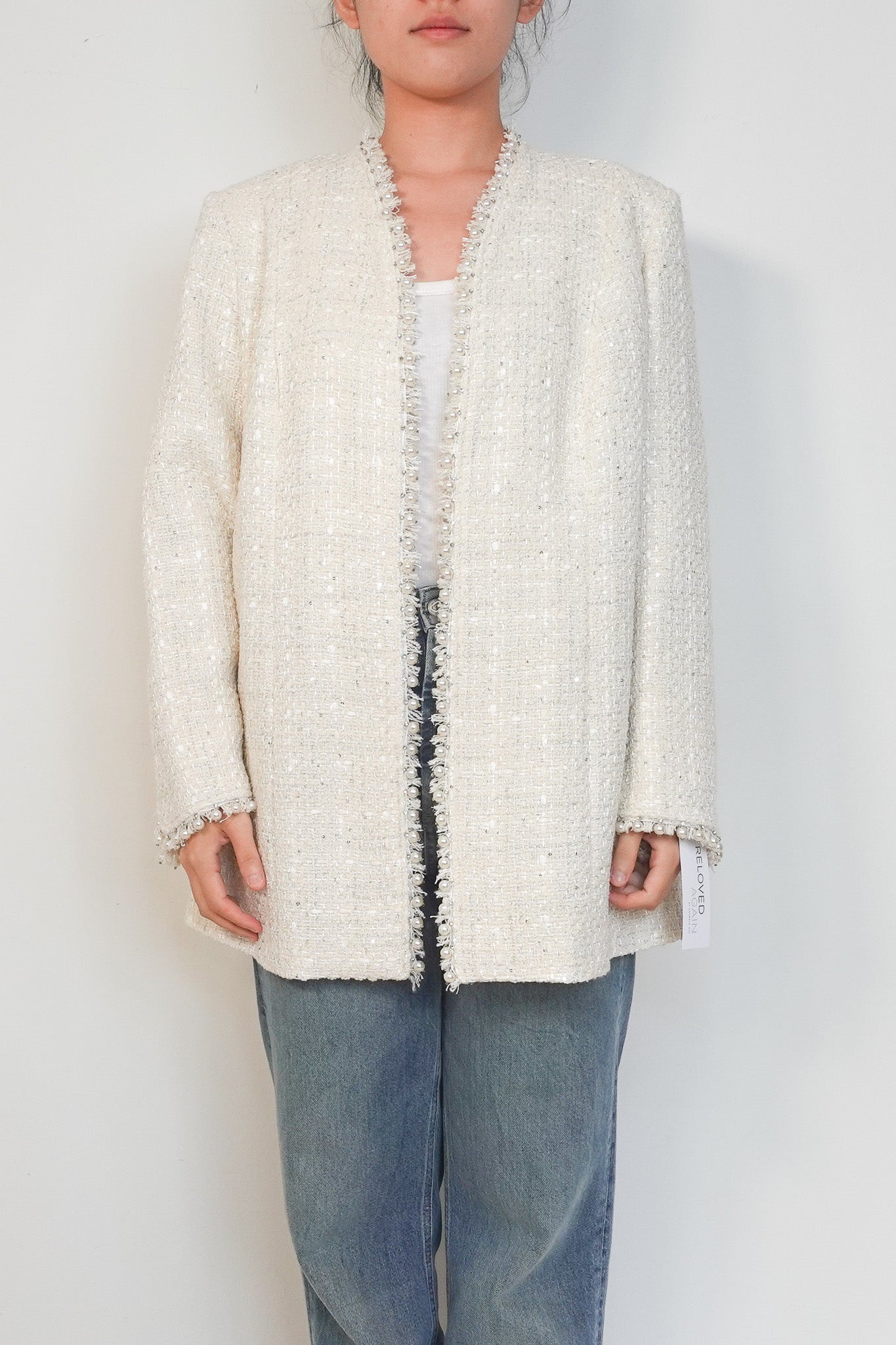 NEW Marina Rinaldi Cream Boucle Jacket RRP £1000 | Authentic Preloved