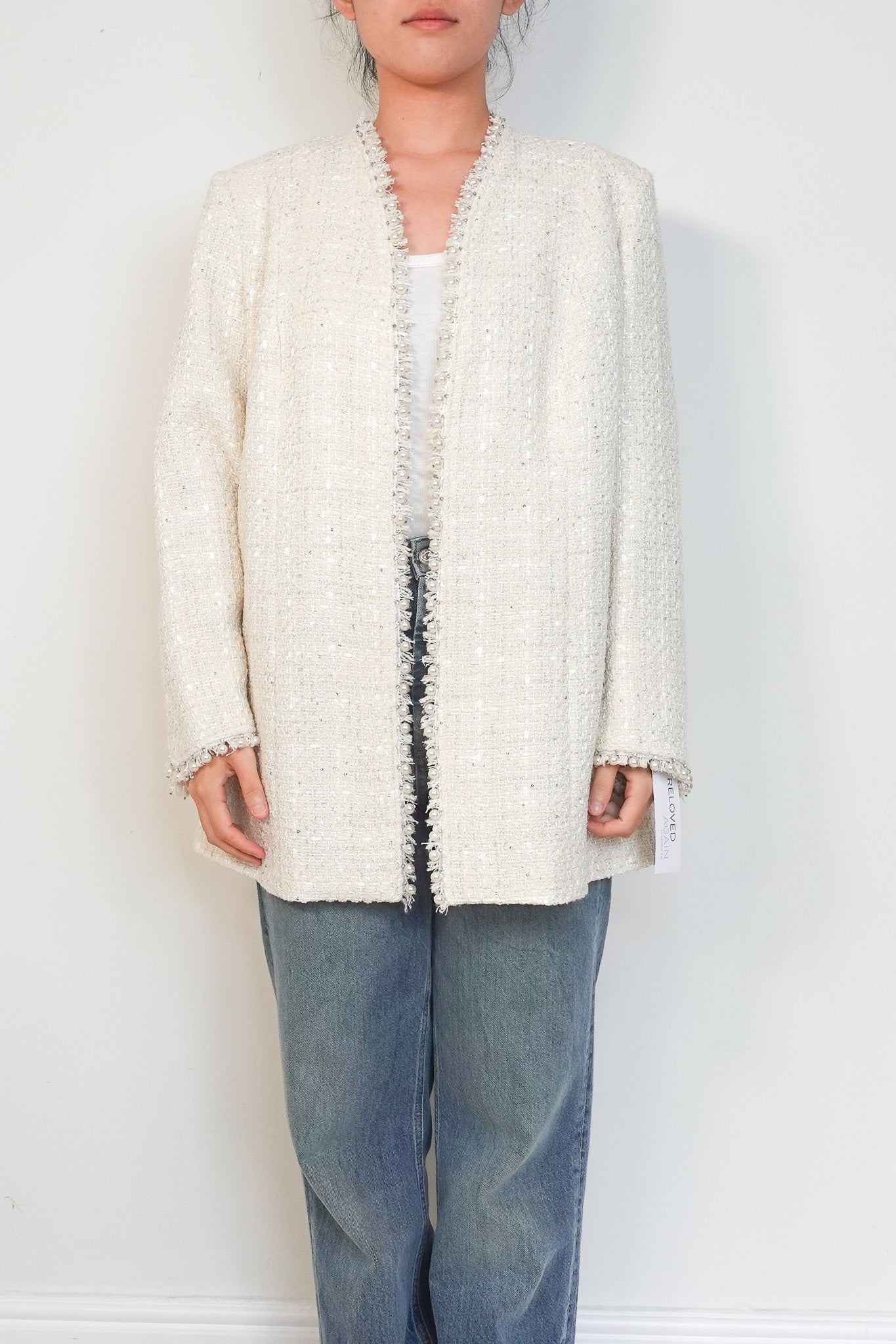 NEW Marina Rinaldi Cream Boucle Jacket RRP £1000 | Authentic Preloved - Reloved Again