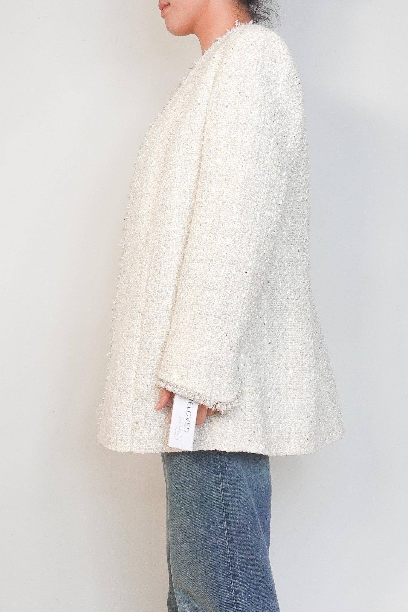 NEW Marina Rinaldi Cream Boucle Jacket RRP £1000 | Authentic Preloved