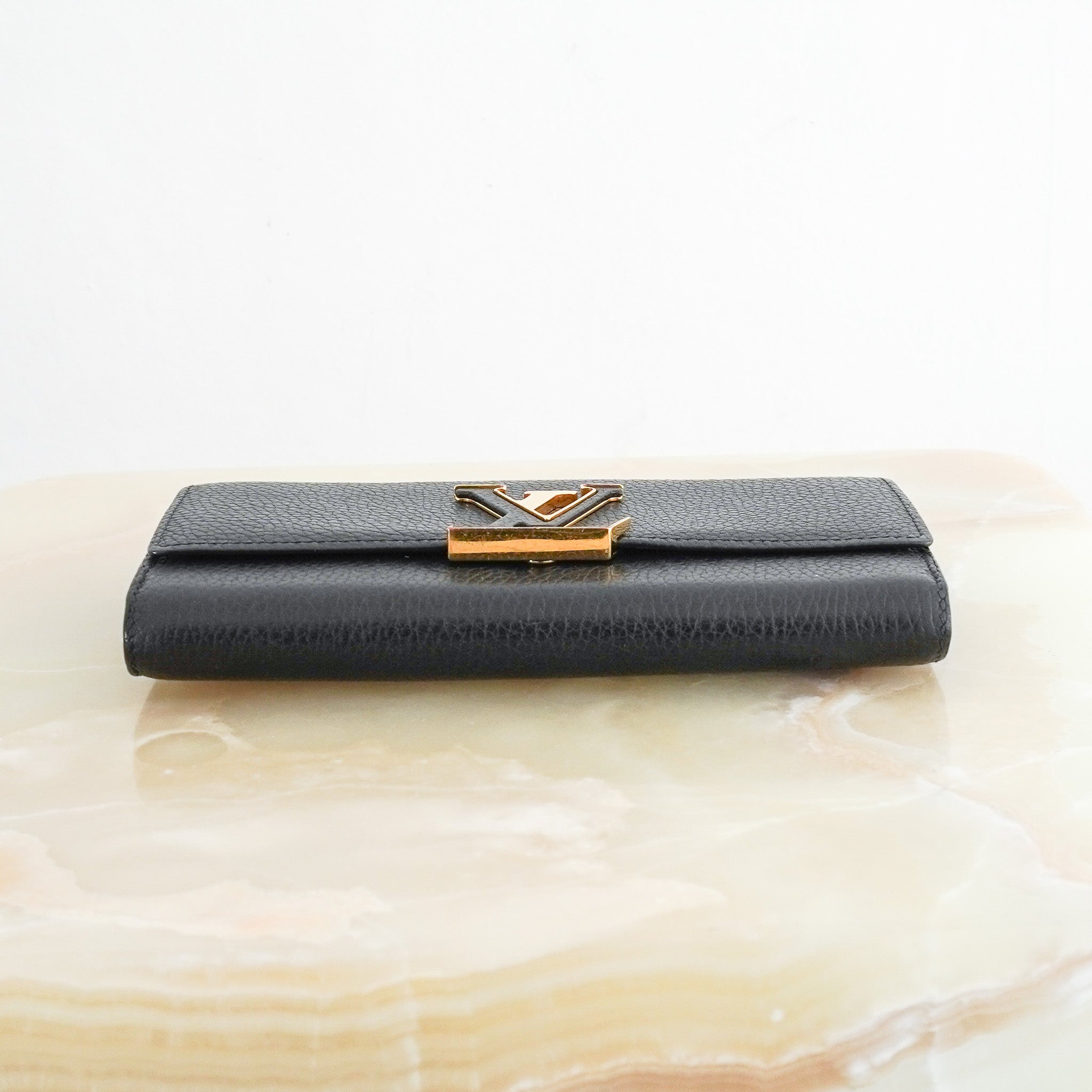 Louis Vuitton Capucines Wallet in Black RRP £1010 | Authentic Preloved - Reloved Again