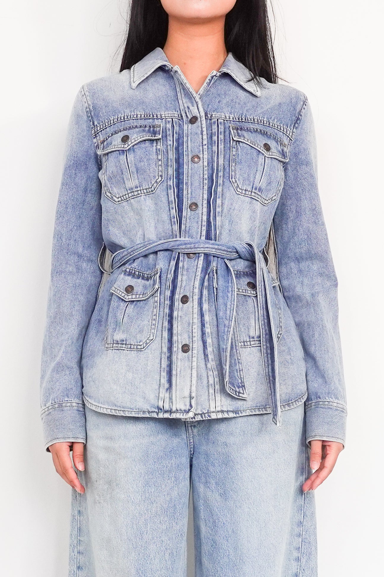 Denim belted jacket RRP £400