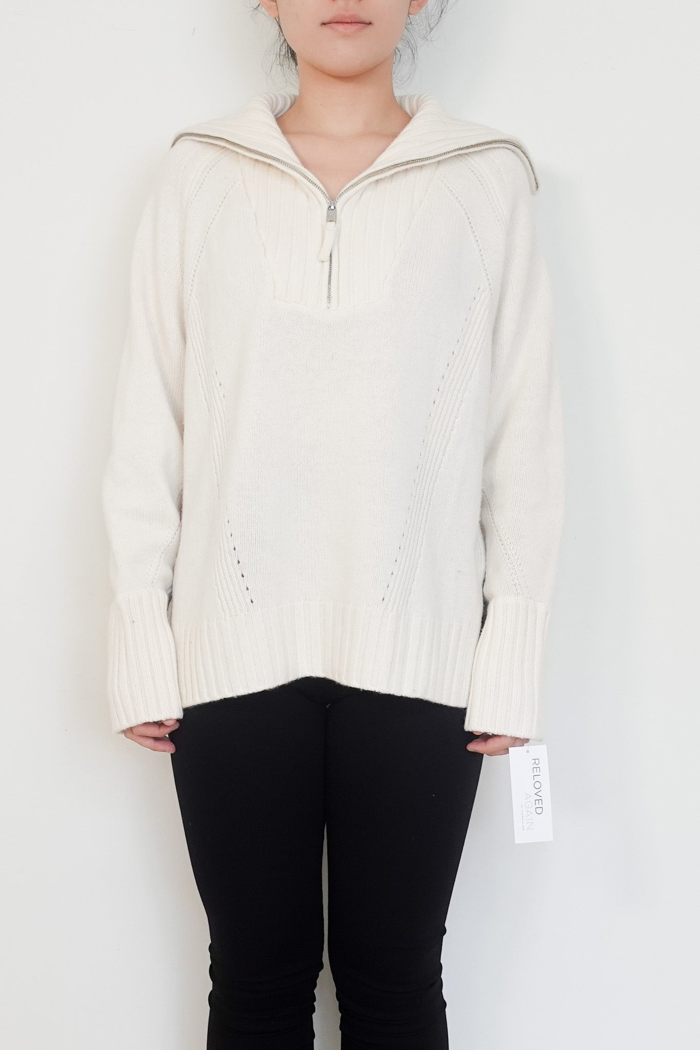 Berenice Half Zip Cream Wool Turtle Neck | Authentic Preloved