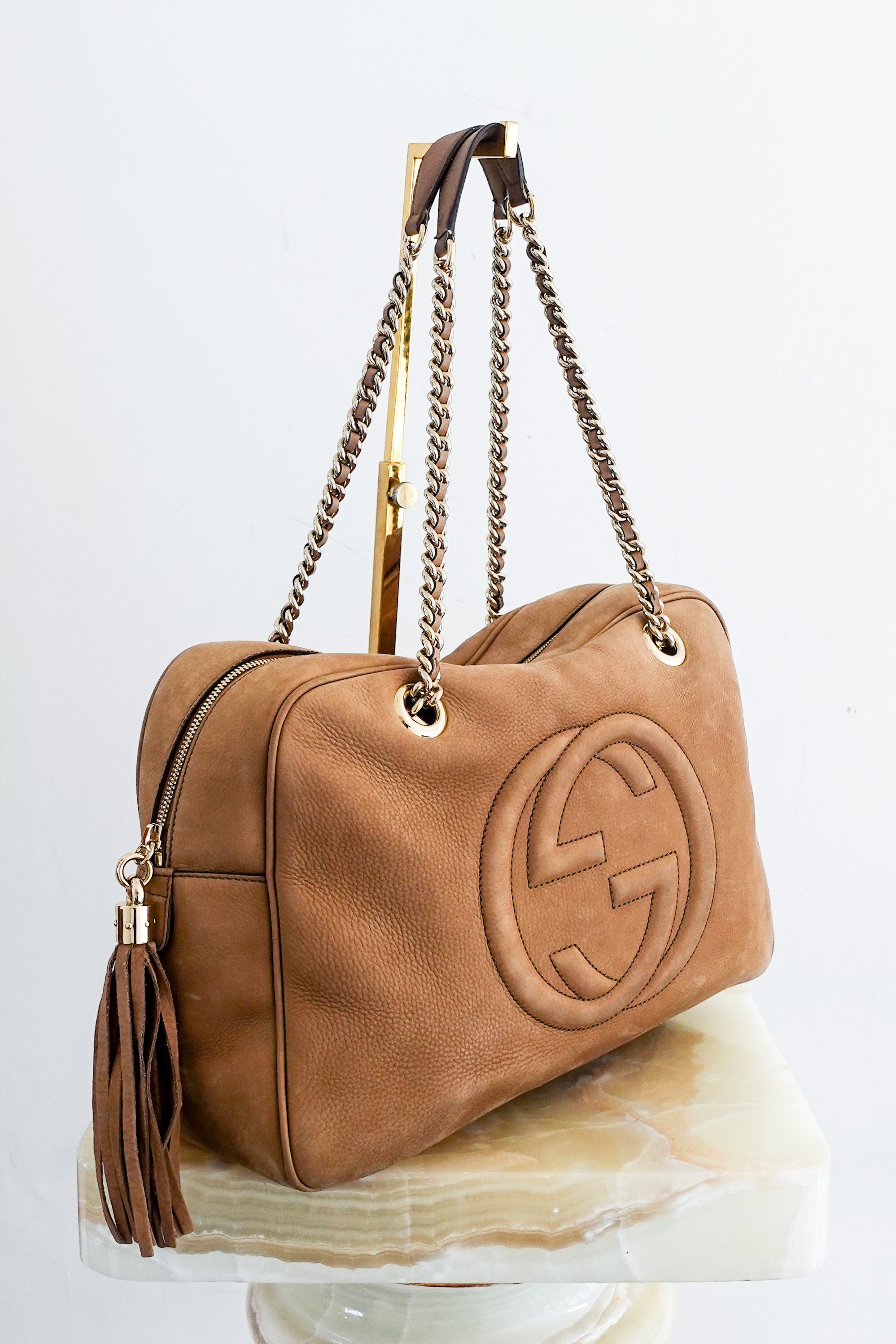 Soho leather bag in camel RRP £1.3K