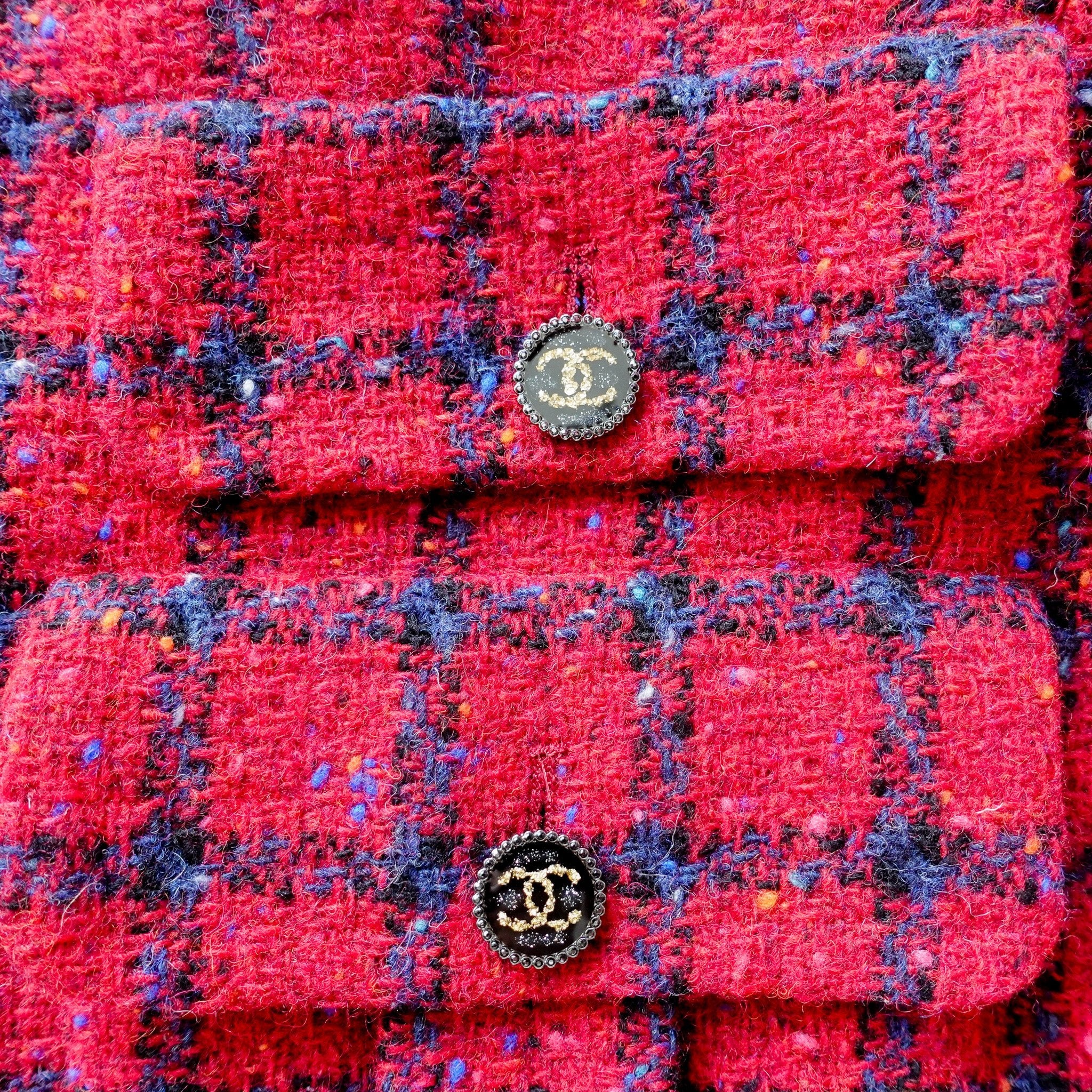 Chanel Red Boucle Jacket RRP £2300 | Authentic Preloved - Reloved Again