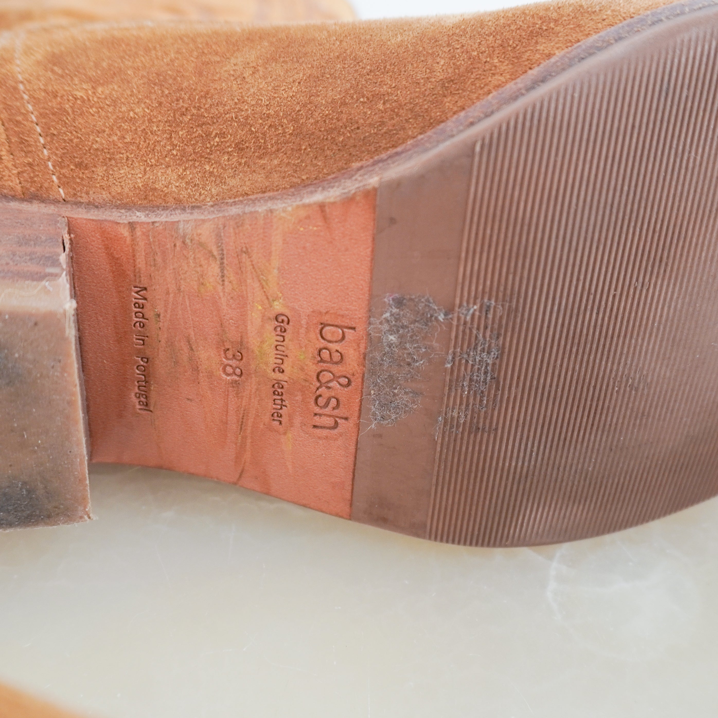 BA&SH Colt Suede Cowboy Ankle Boots in Camel (RRP £375) | Authentic Preloved