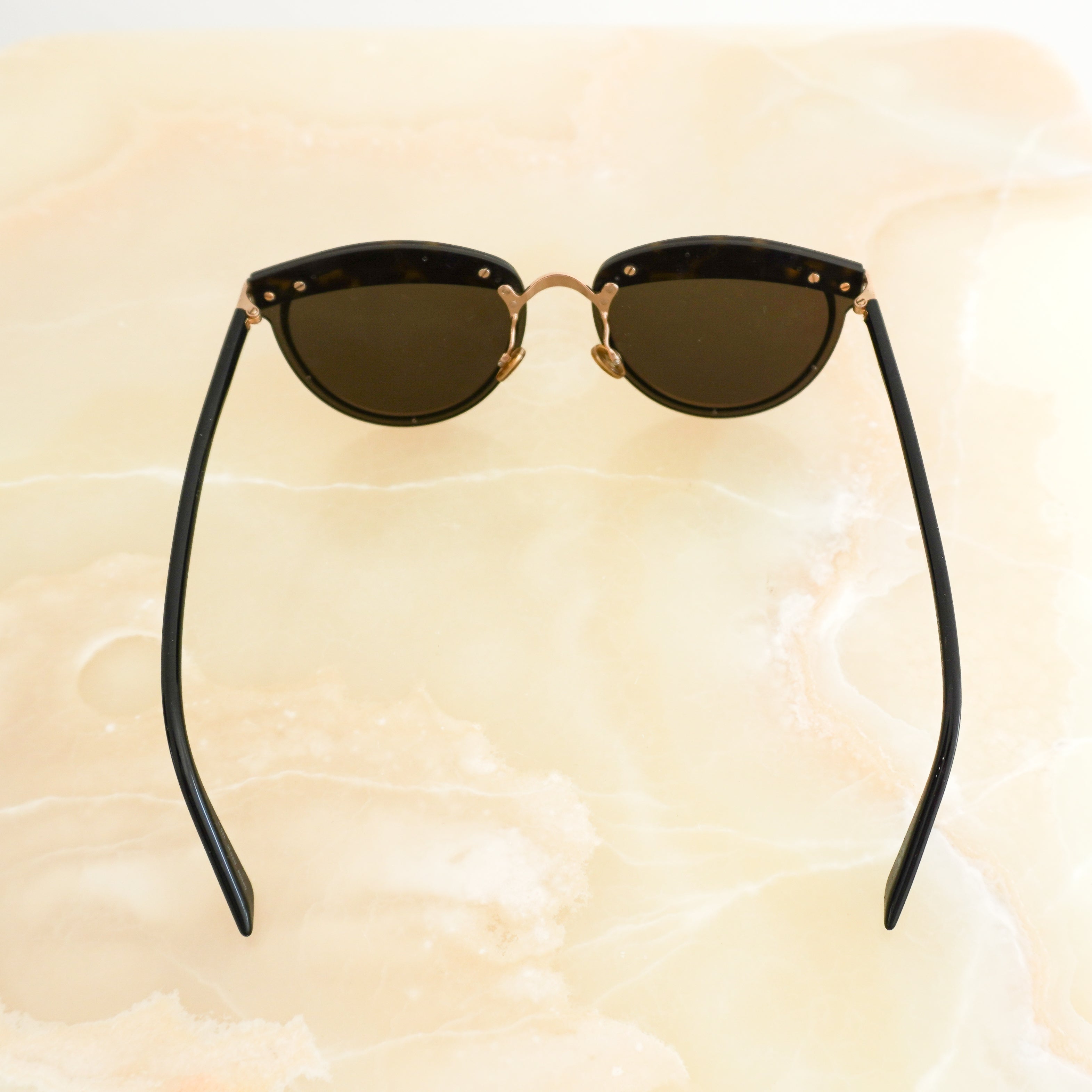 Christian Dior 5812M Black & Rose Gold Round Sunglasses (RRP £320) | Authentic Preloved FINAL SALE