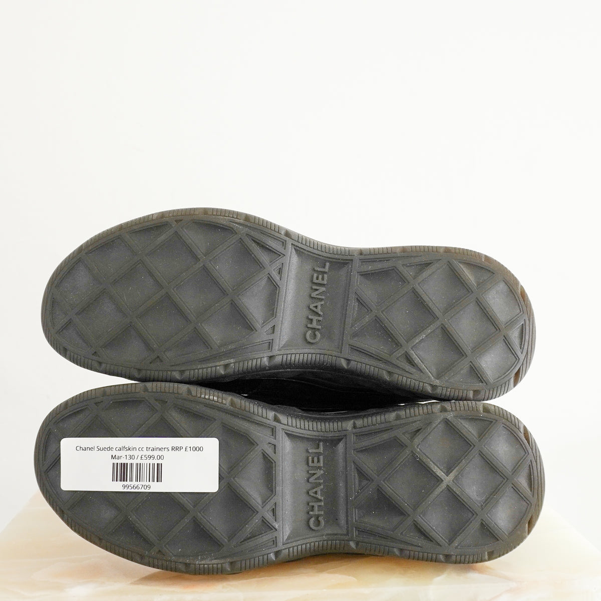Chanel Suede Calfskin CC Trainers (RRP £1000) | Authentic Preloved
