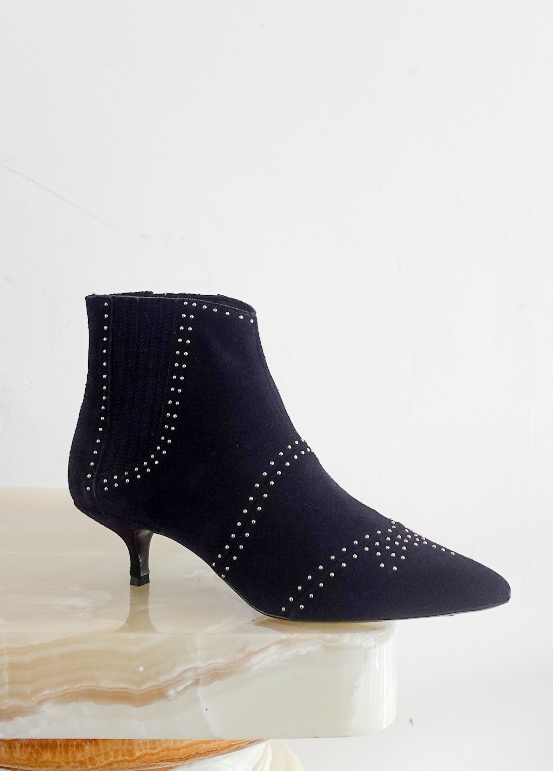 Suede kitten heel boots RRP £180