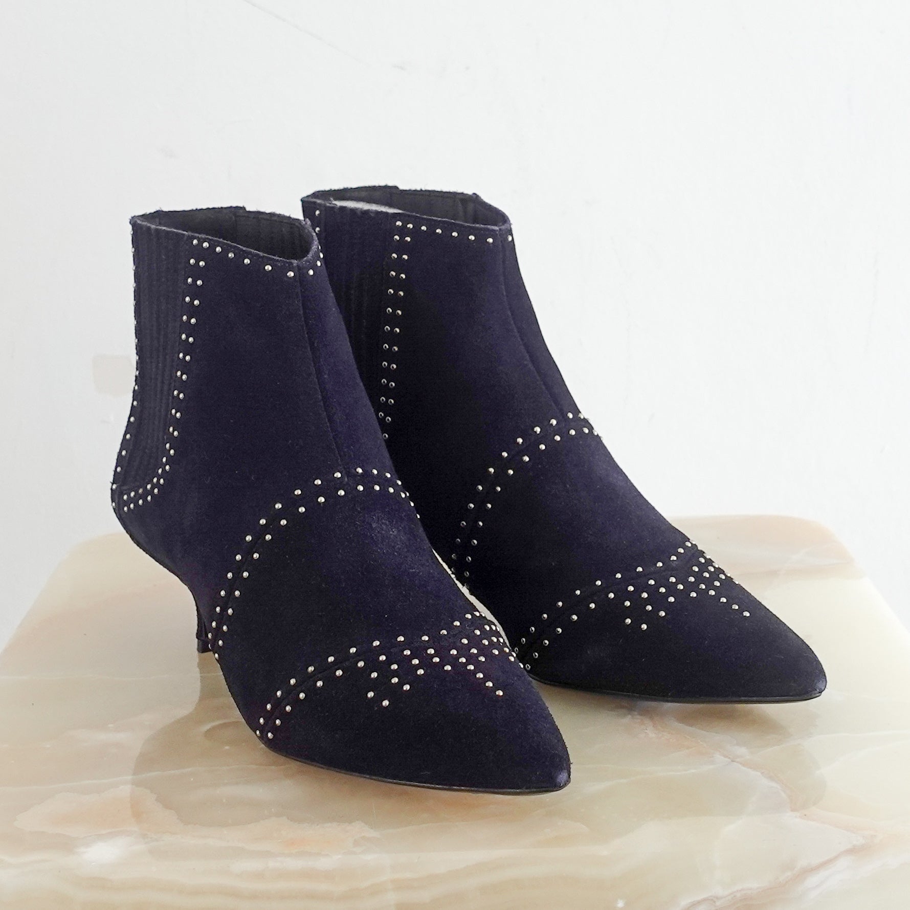 Suede kitten heel boots RRP £180