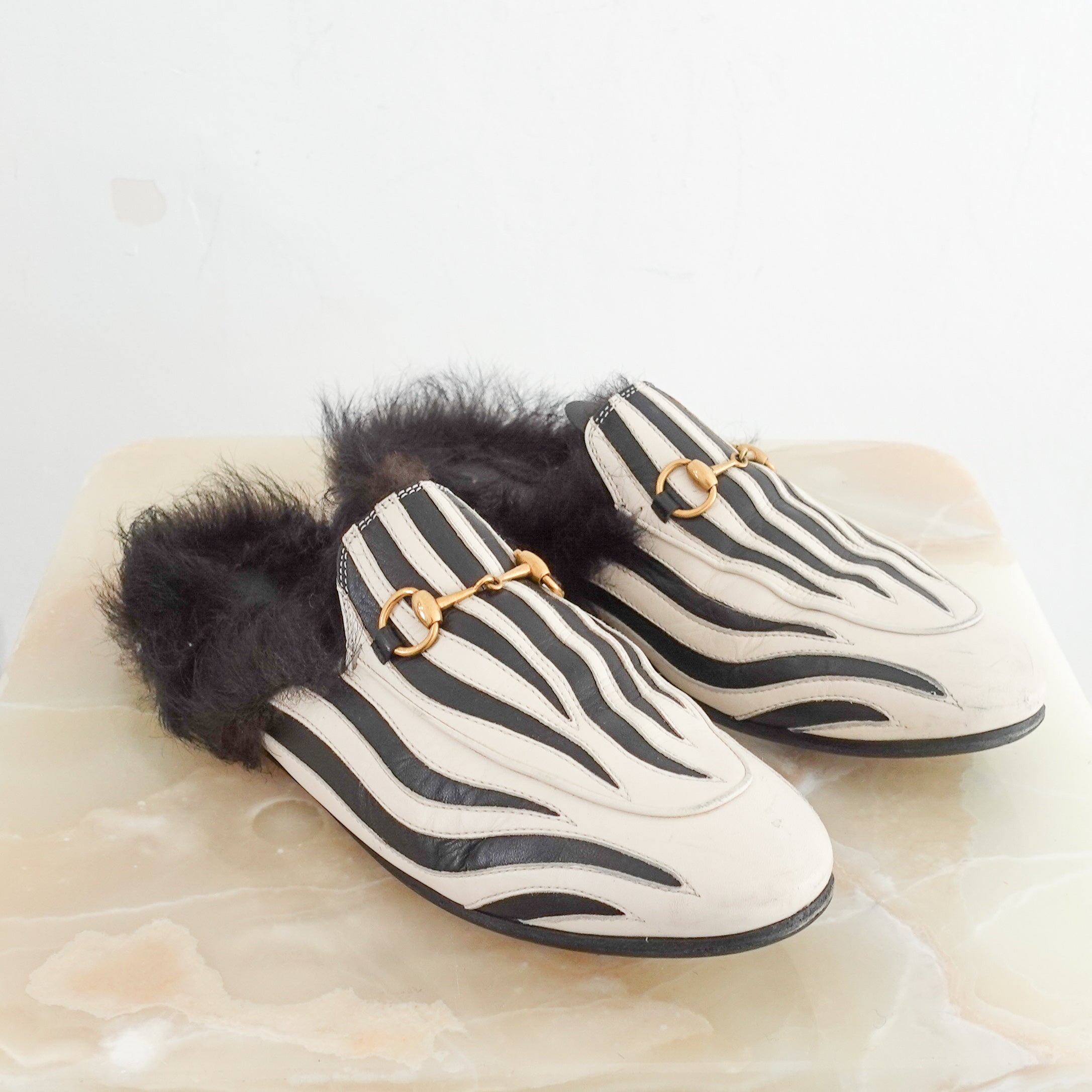 Princetown zebra print flats RRP £800