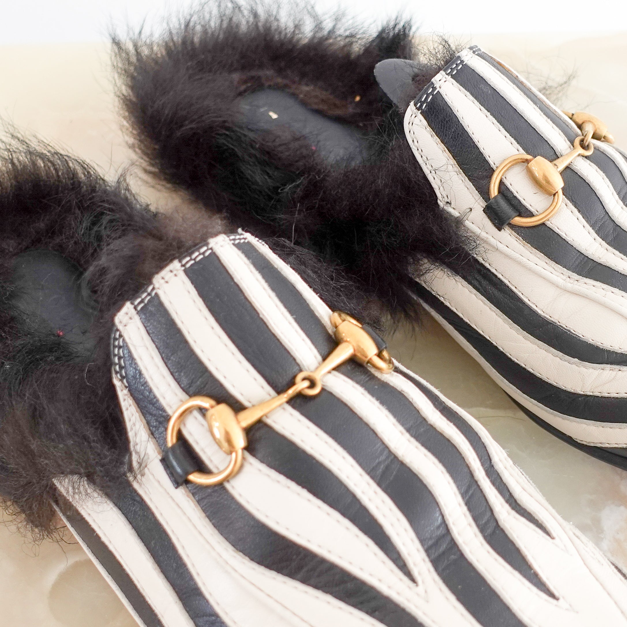 Princetown zebra print flats RRP £800