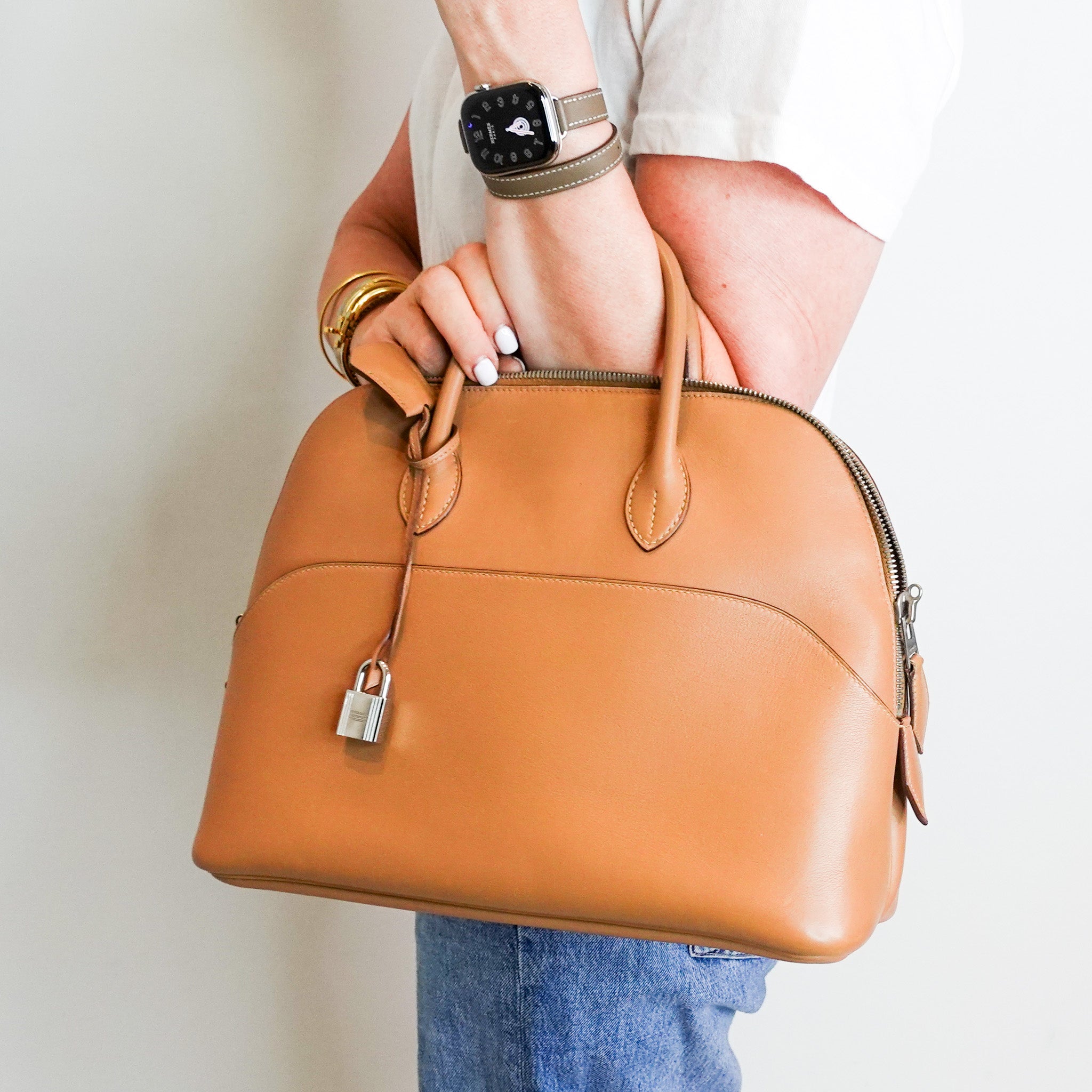 Hermès Bolide 31 Rigid 1923 Bag –Veau Swift Leather and Silver Hardware