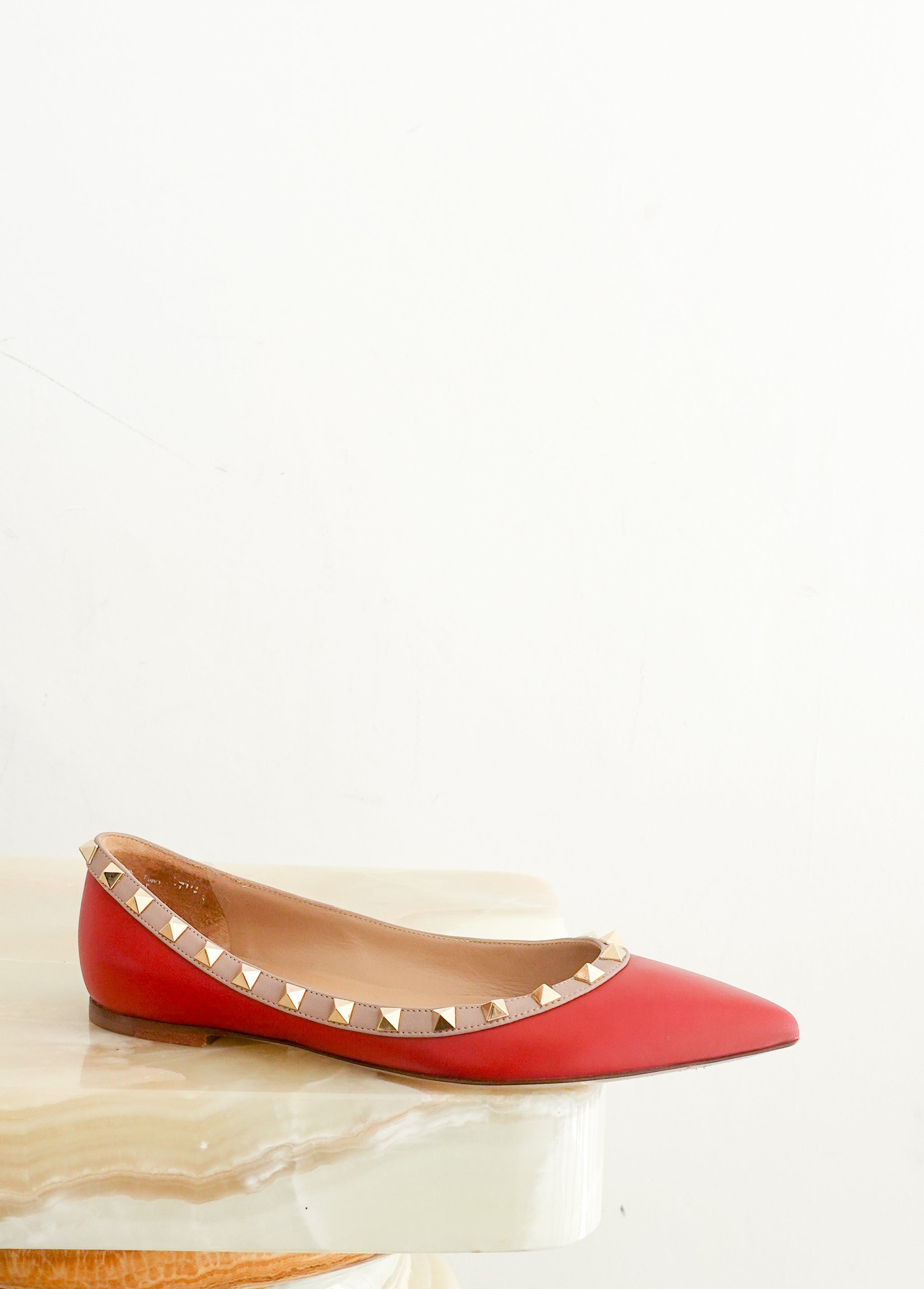 Rockstud red flats RRP £680