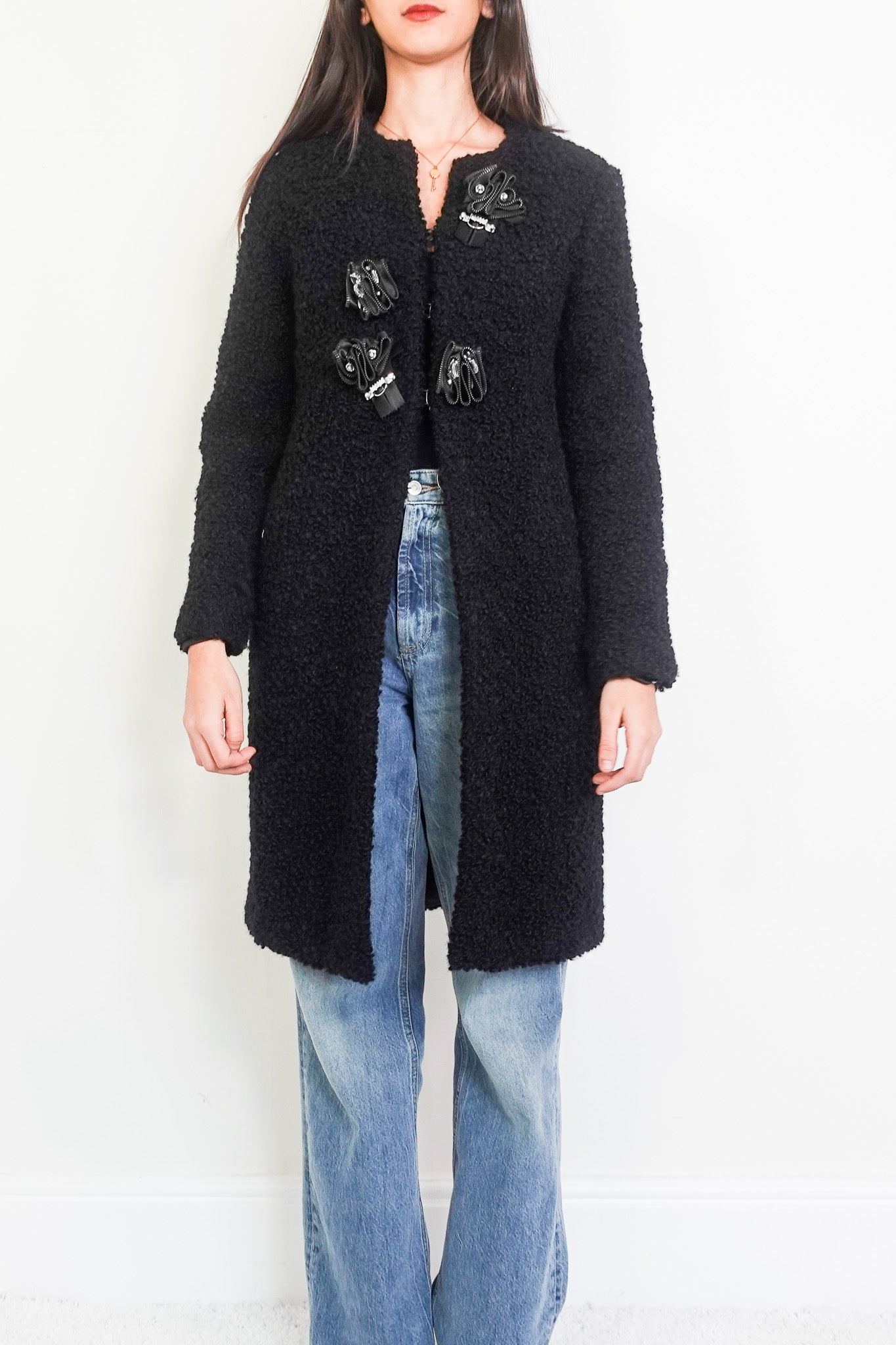 Boucle long line coat RRP £399