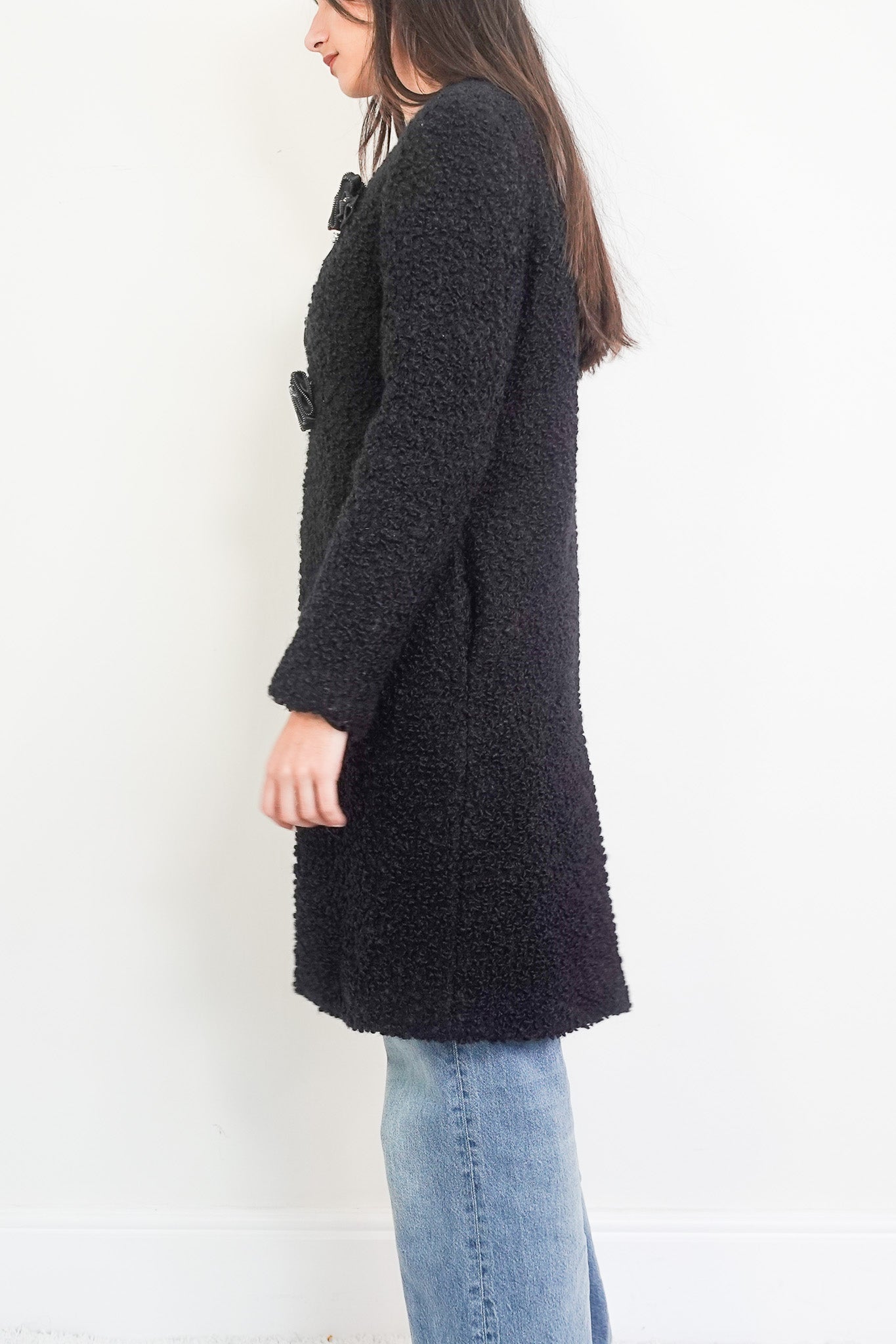 Boucle long line coat RRP £399