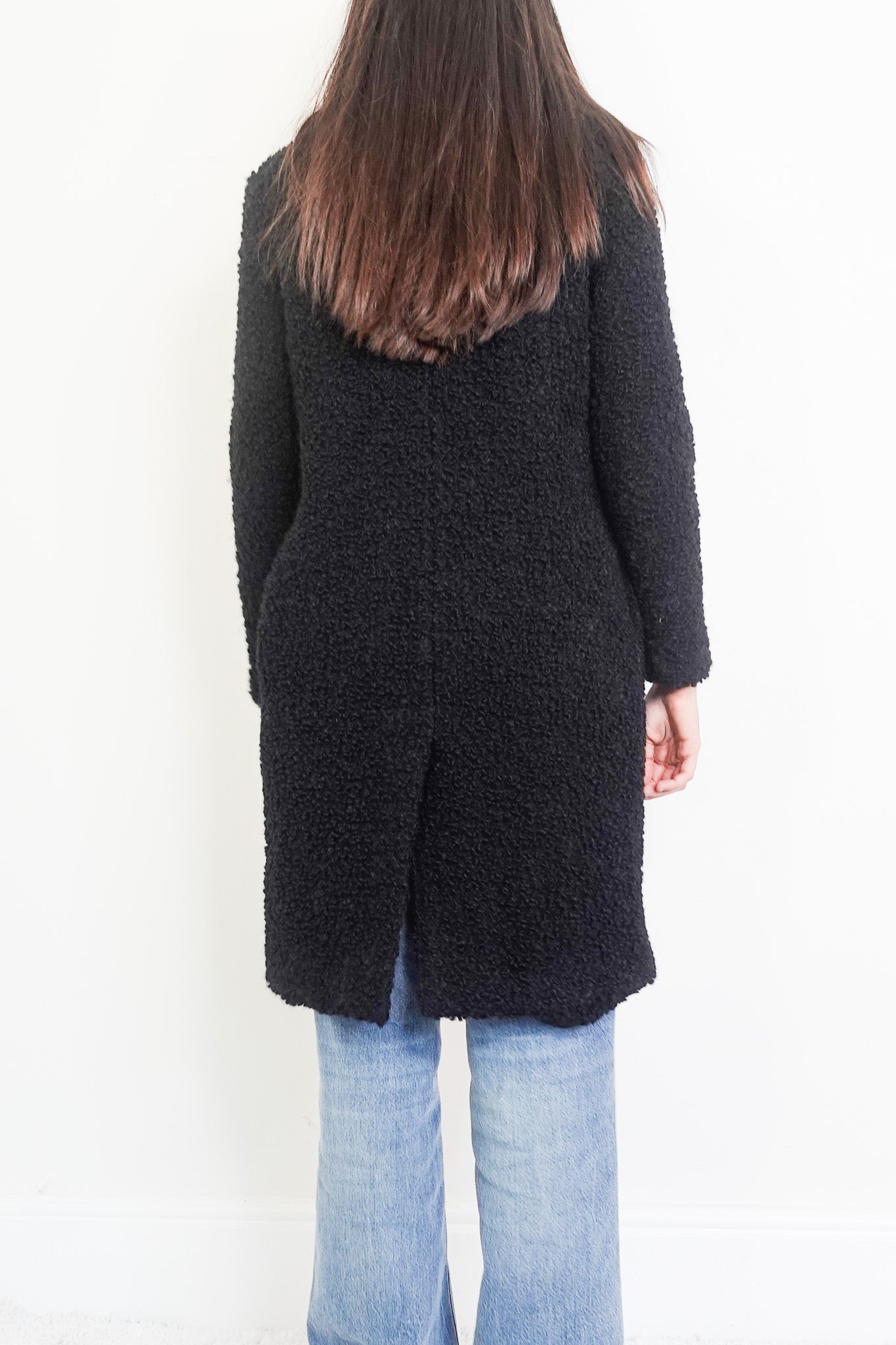 Boucle long line coat RRP £399