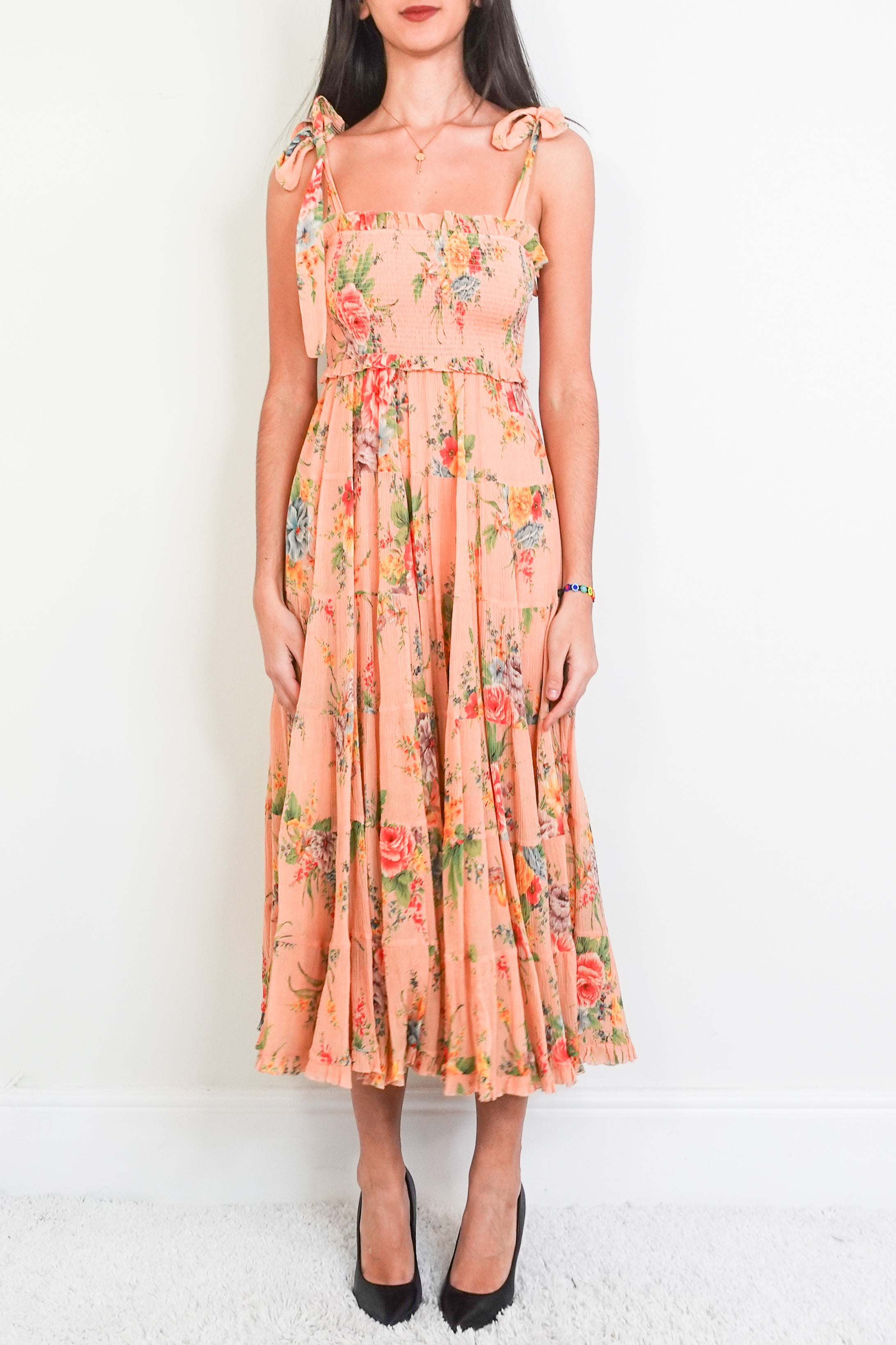 Peachy floral dress RRP £700