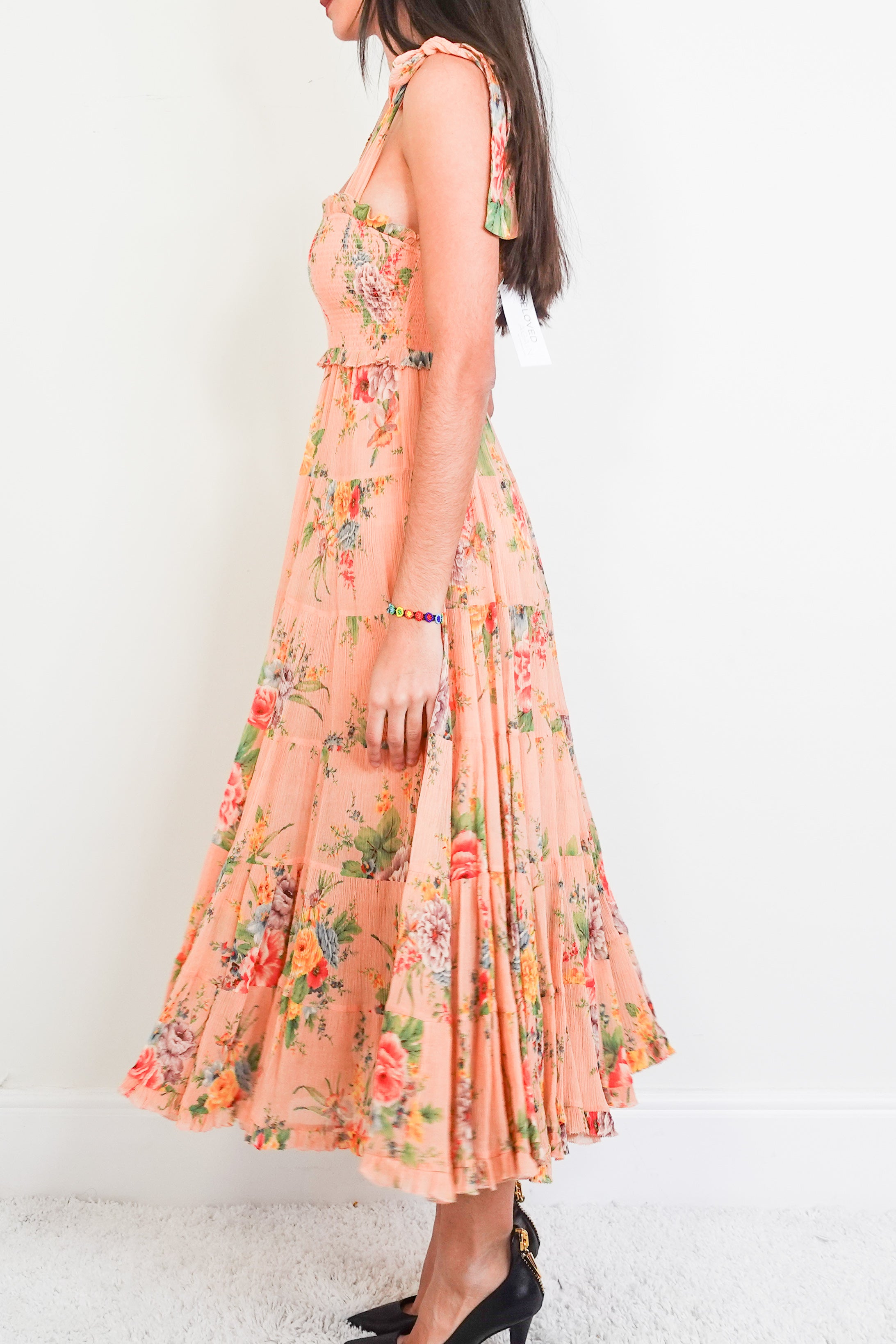 Peachy floral dress RRP £700