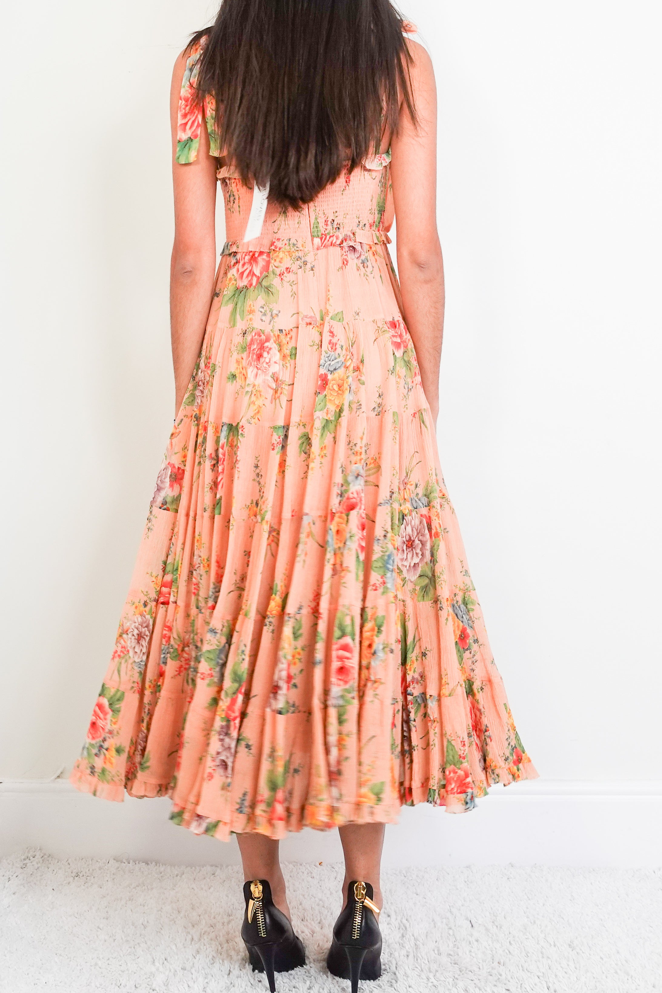 Peachy floral dress RRP £700