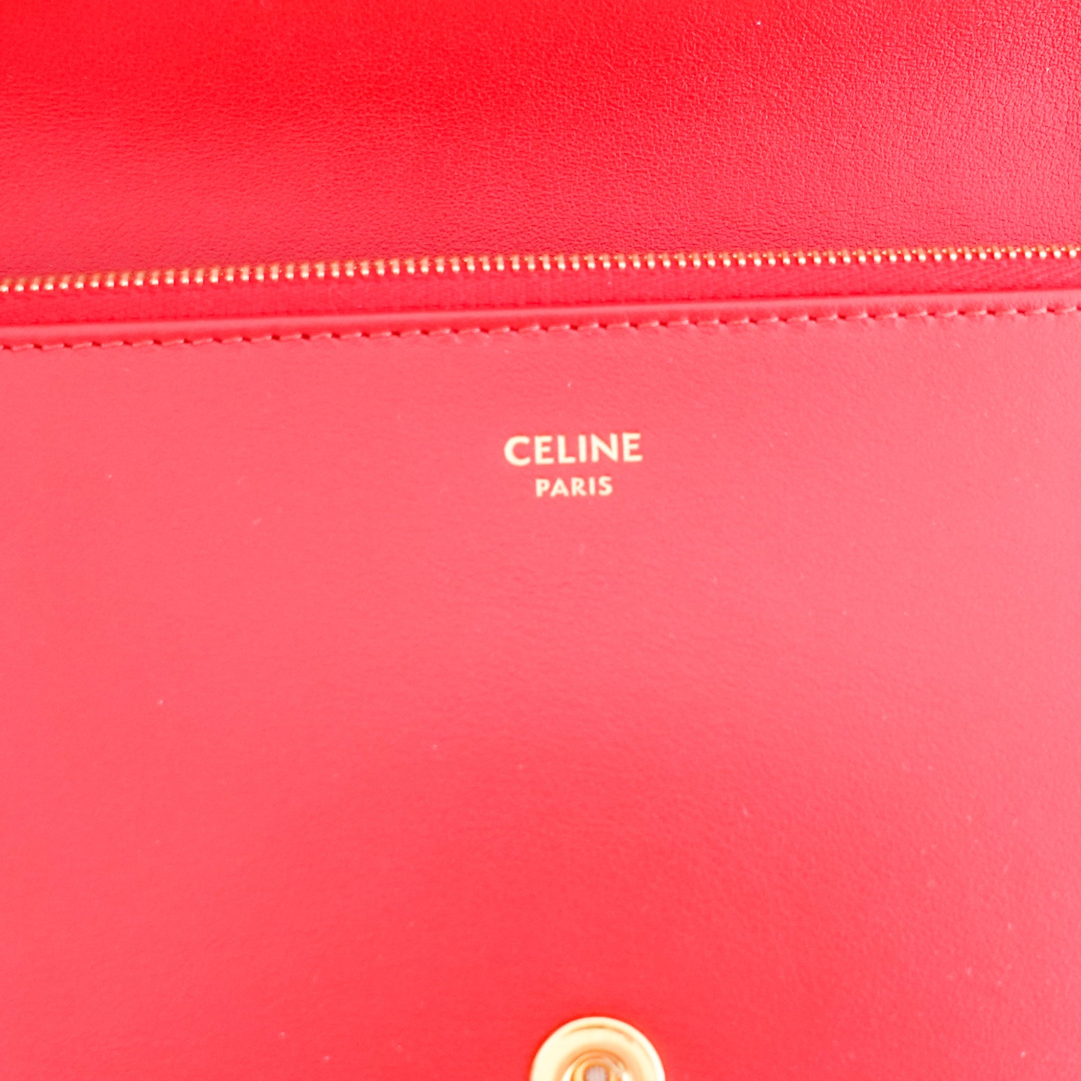 Red leather clutch RRP £620