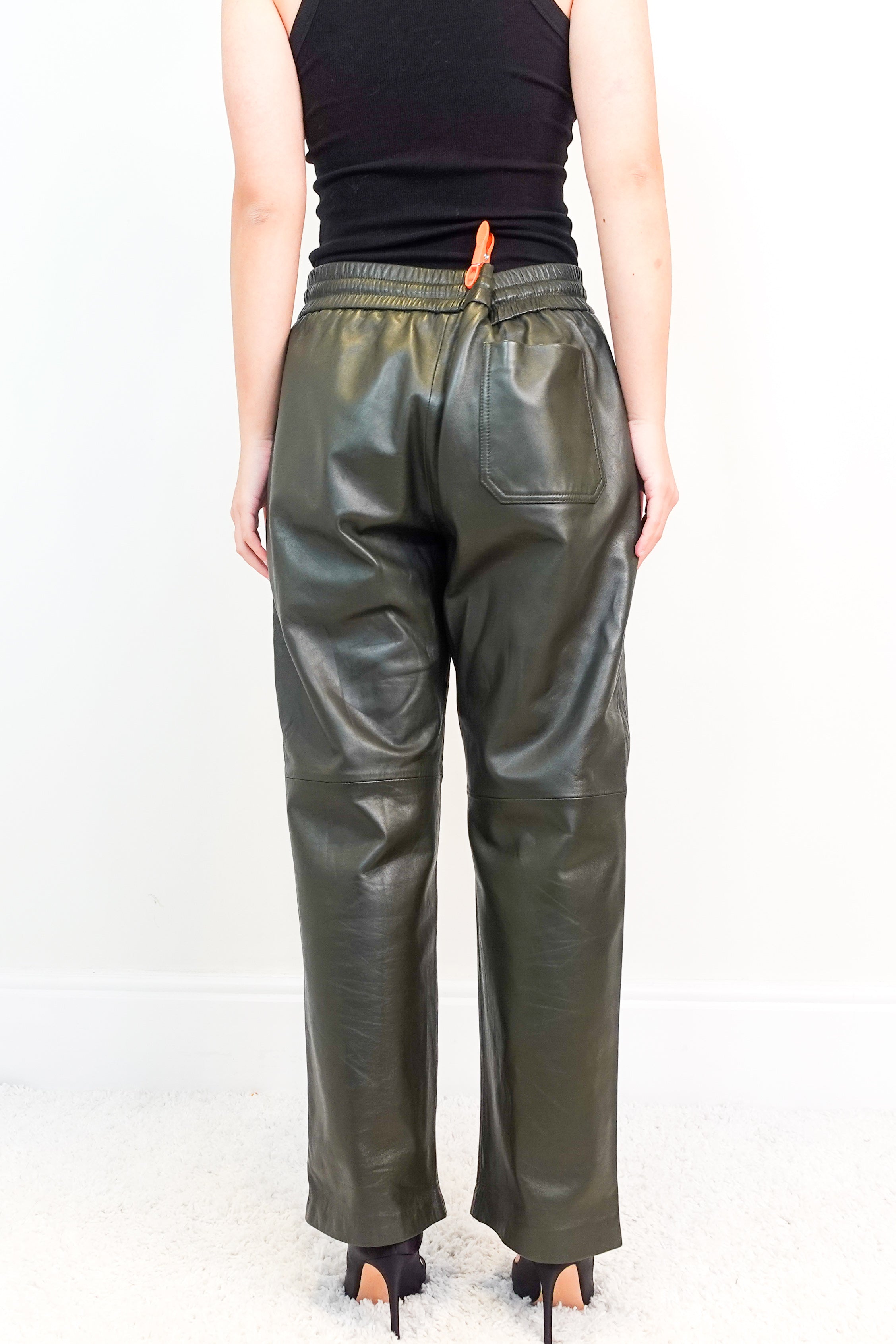 NEW Forest Green Faux Leather Trousers RRP £200