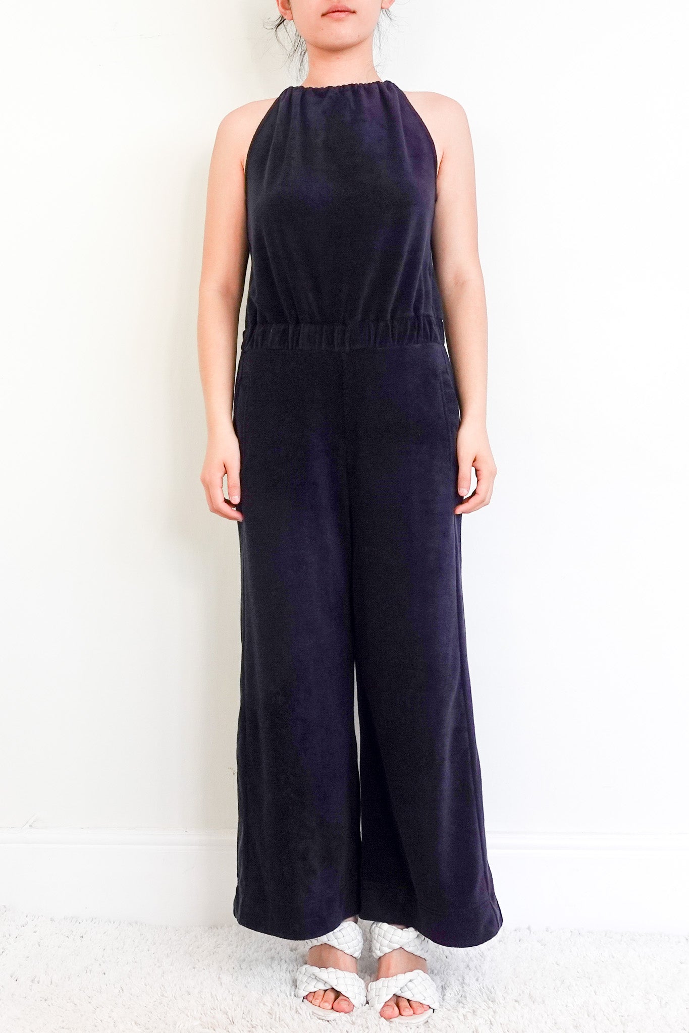 Towelling navy jumpsuit  RRP £125