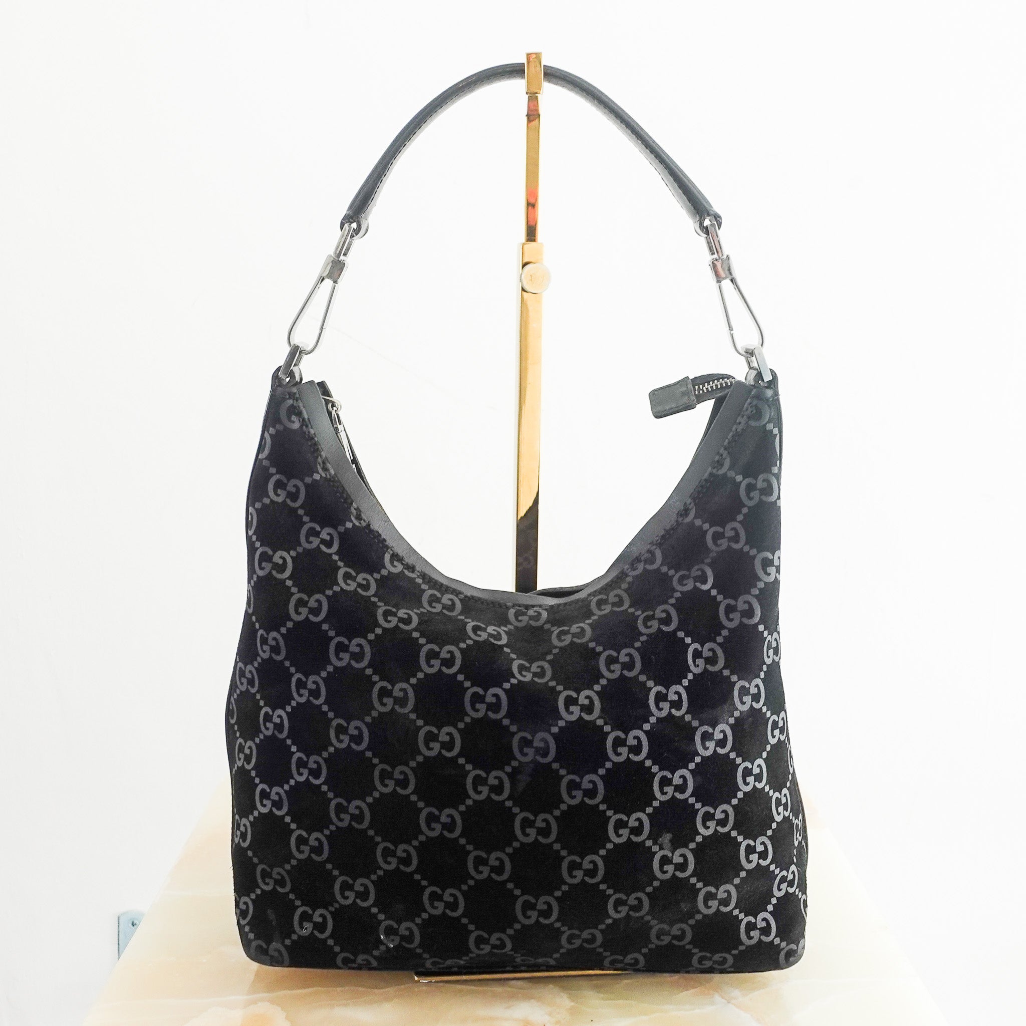 Vintage black monogram shoulder bag