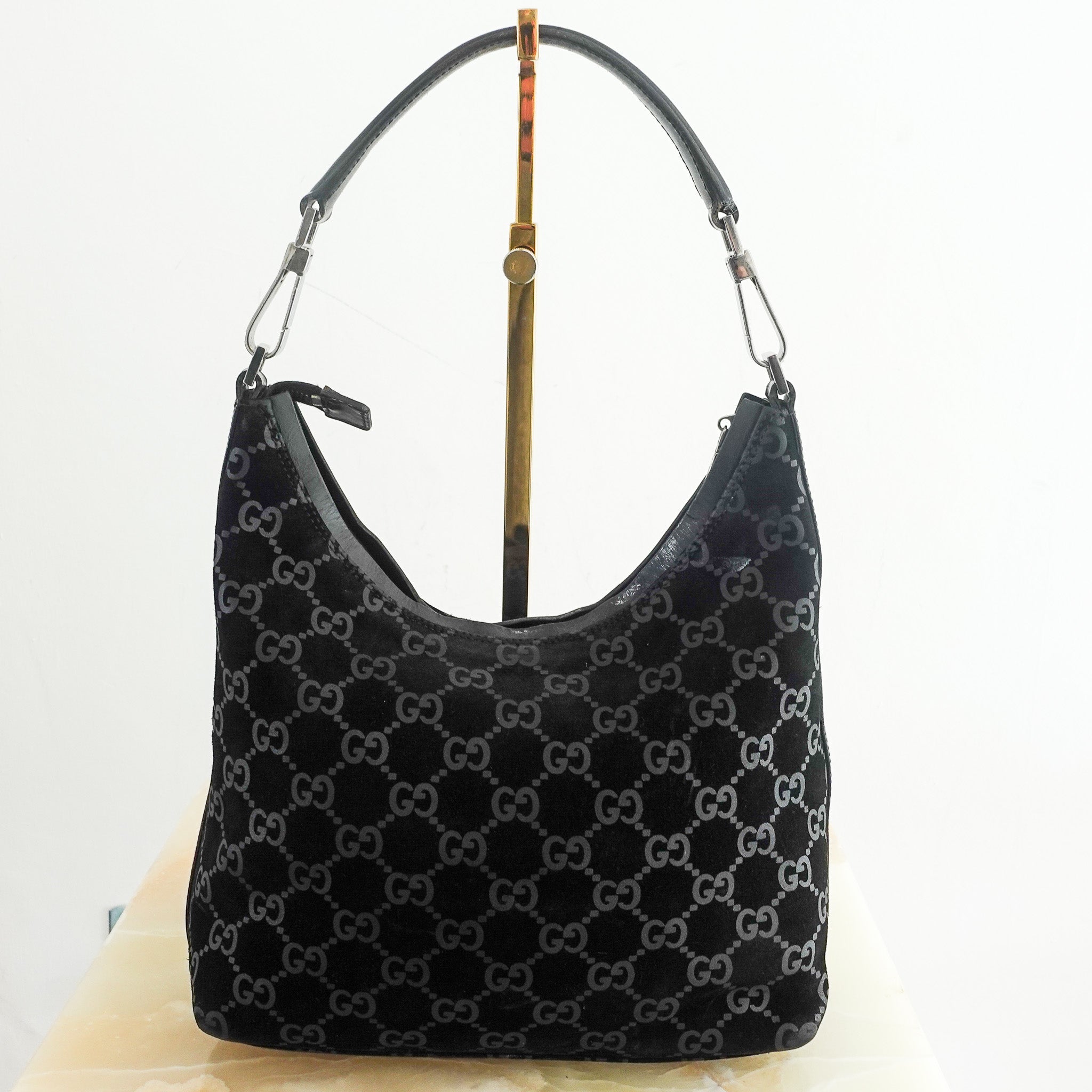 Vintage black monogram shoulder bag