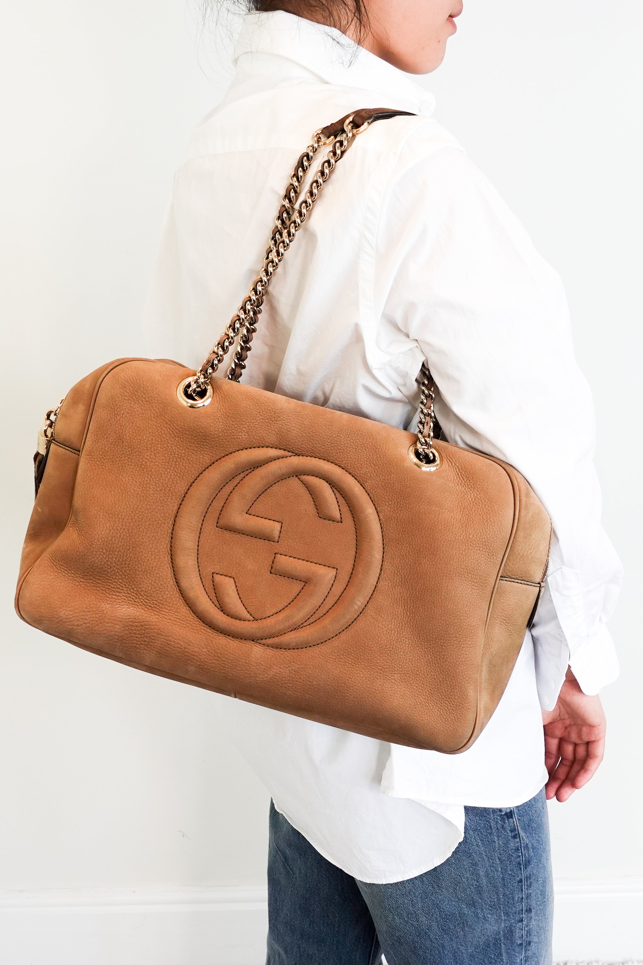 Soho leather bag in camel RRP £1.3K