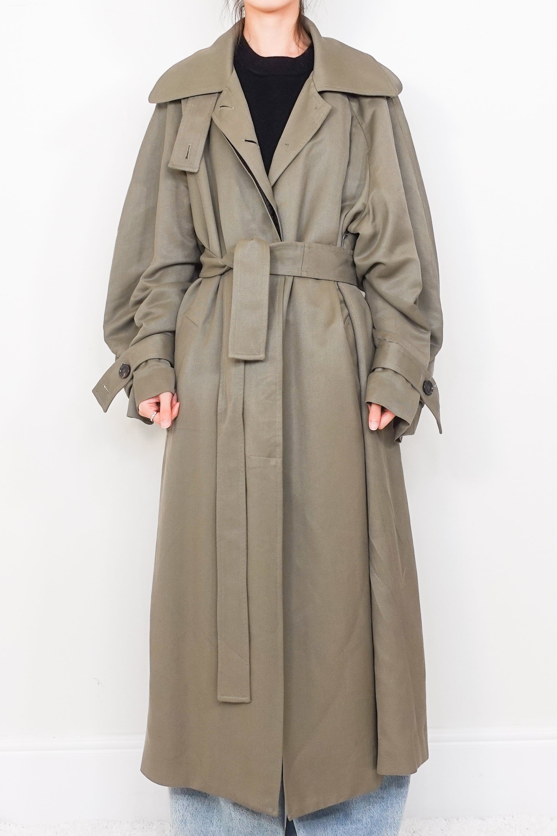 Green Khaki Trench Coat