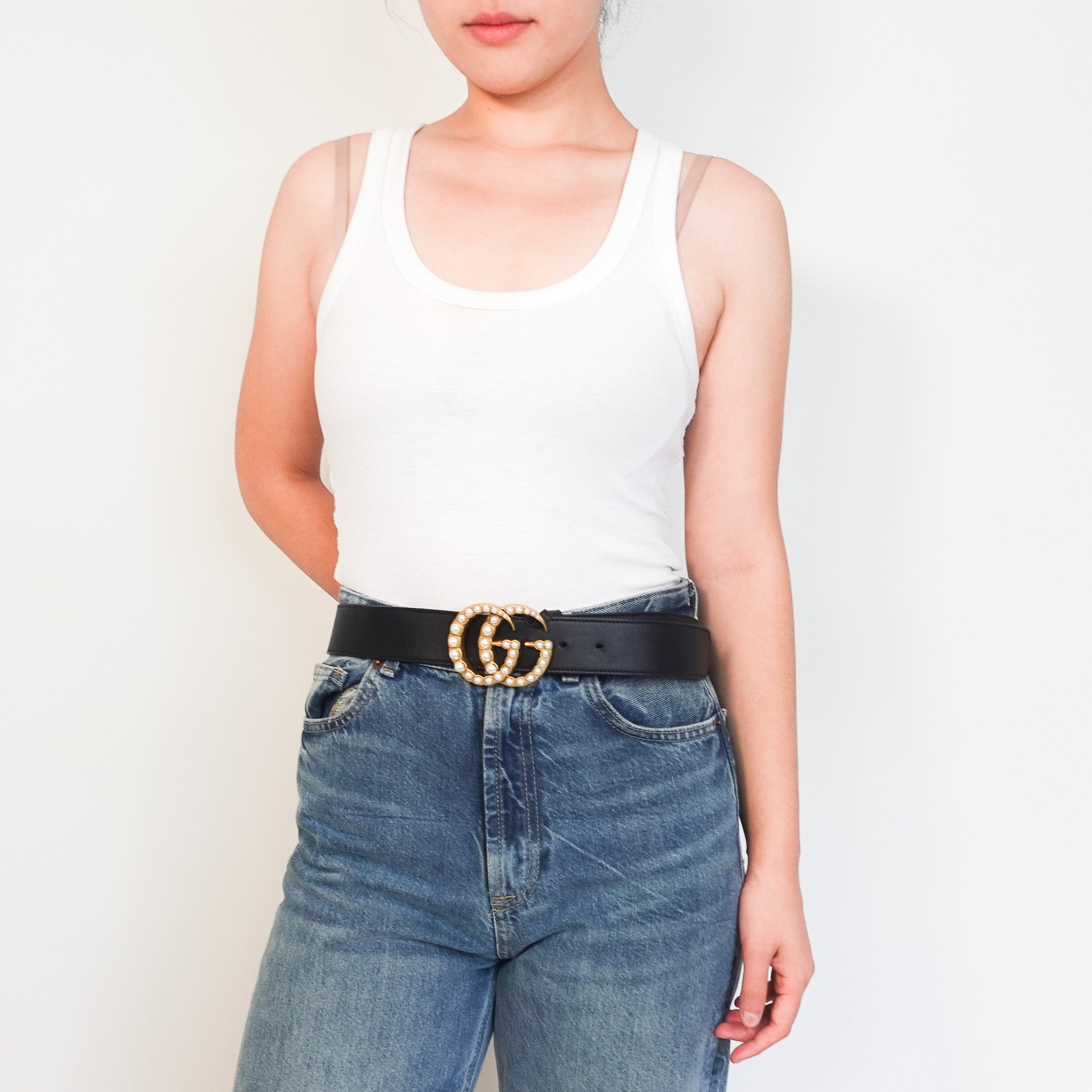 Gucci GG Pearl Gold Belt RRP £450 | Authentic Preloved - Reloved Again