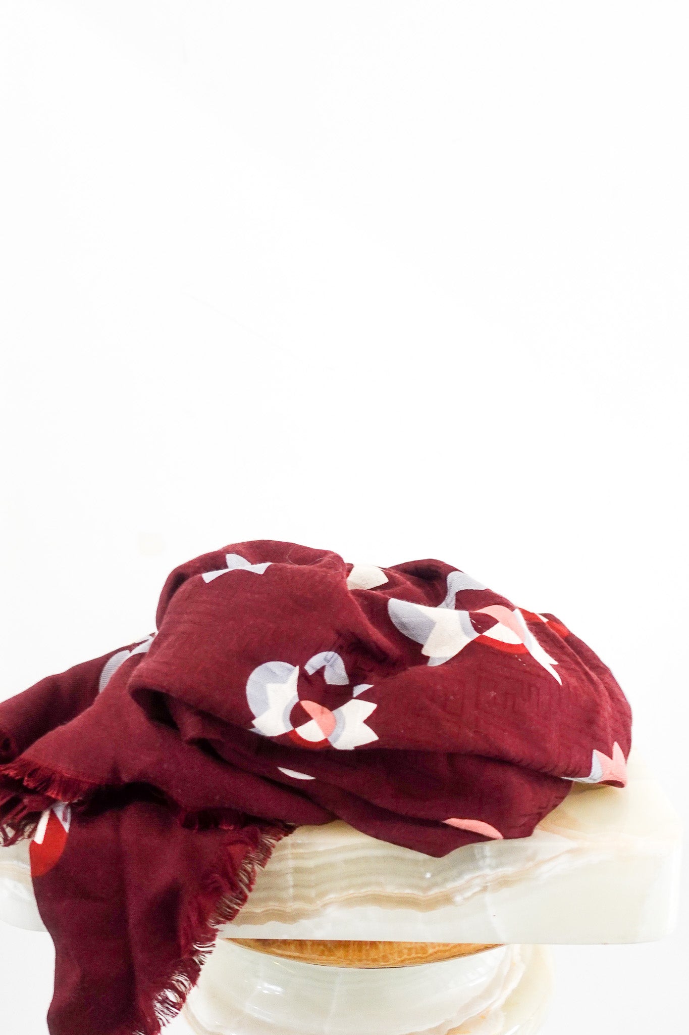 Red jacquard scarf RRP £430