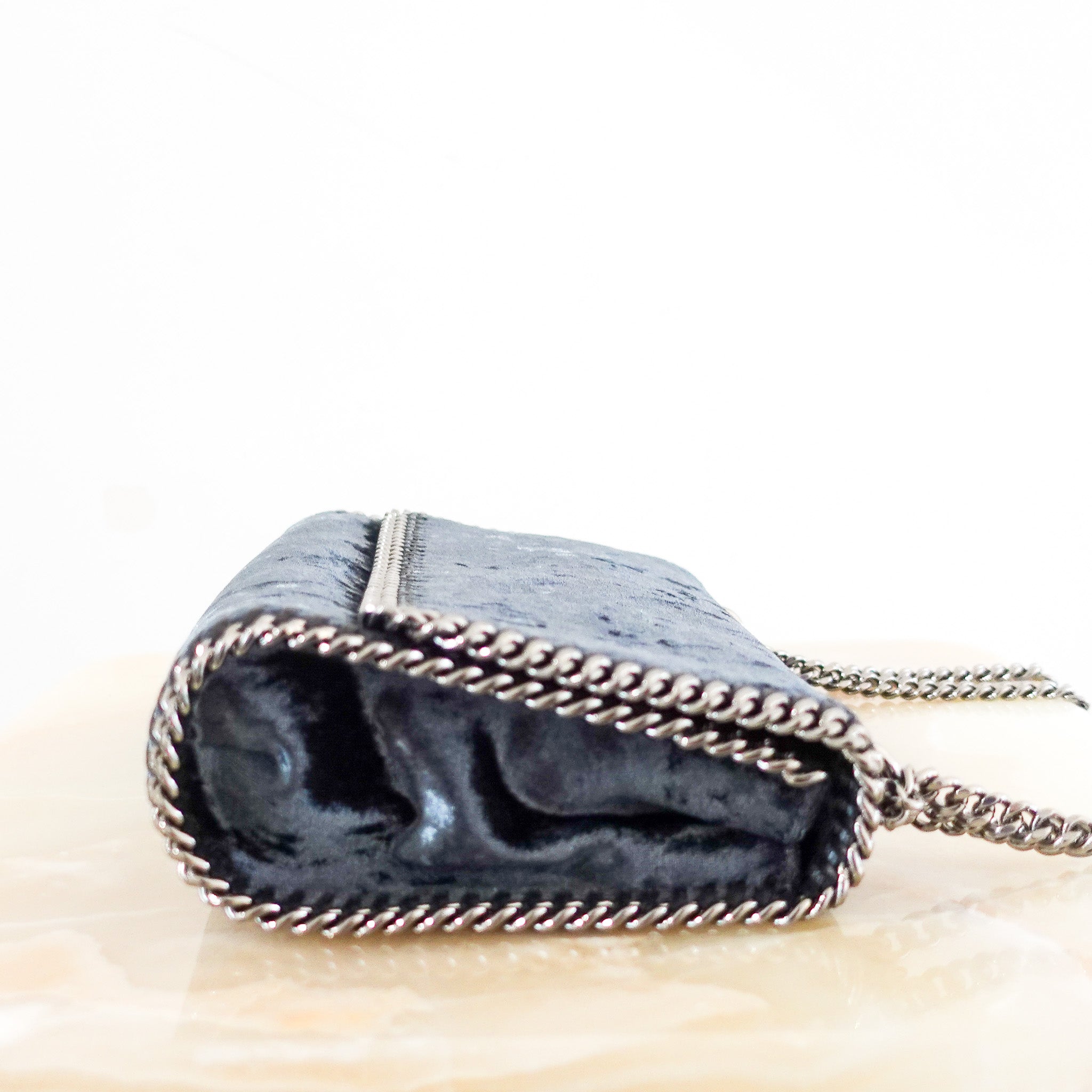 NEW Crushed blue velvet crossbody RRP £650