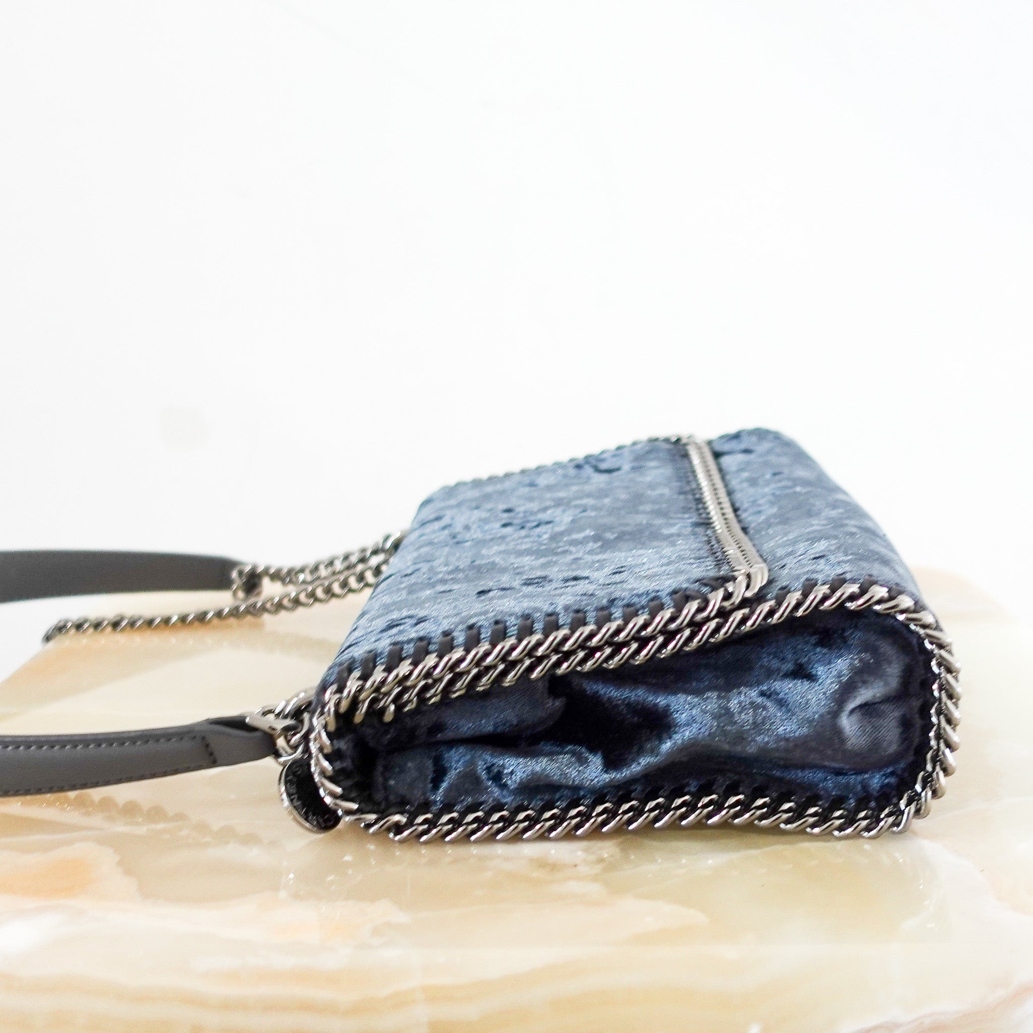 NEW Crushed blue velvet crossbody RRP £650