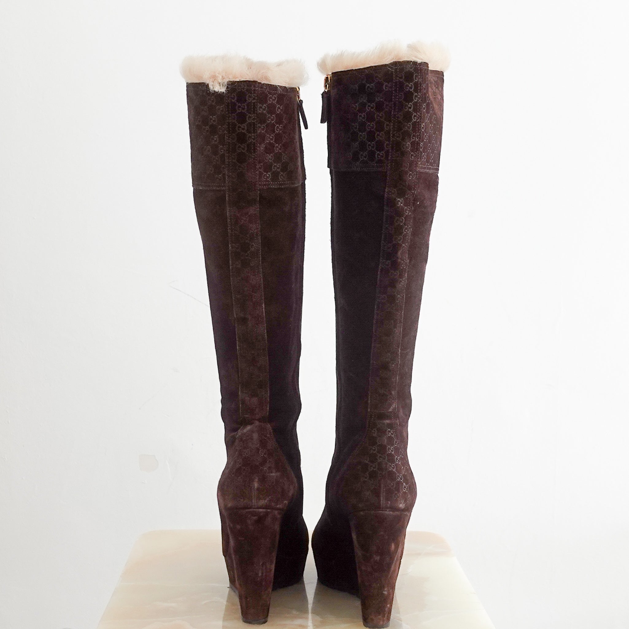 Vintage brown suede courtney guccisima boot RRP £225