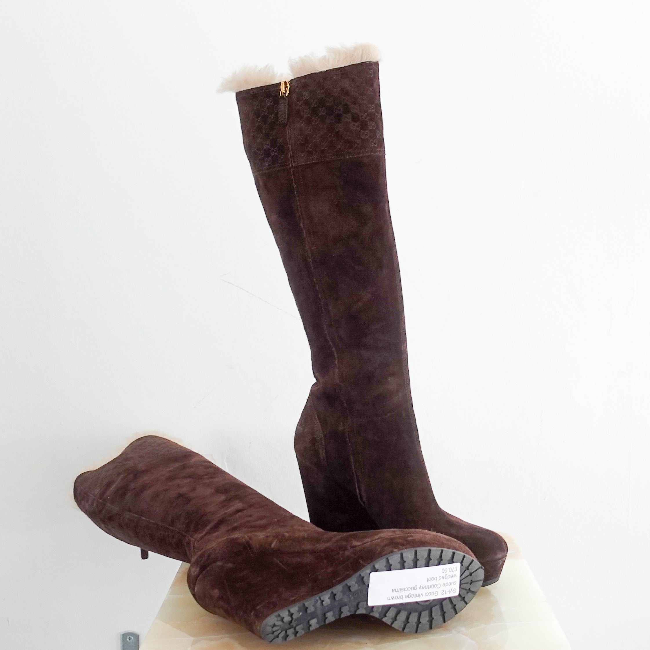 Vintage brown suede courtney guccisima boot RRP £225