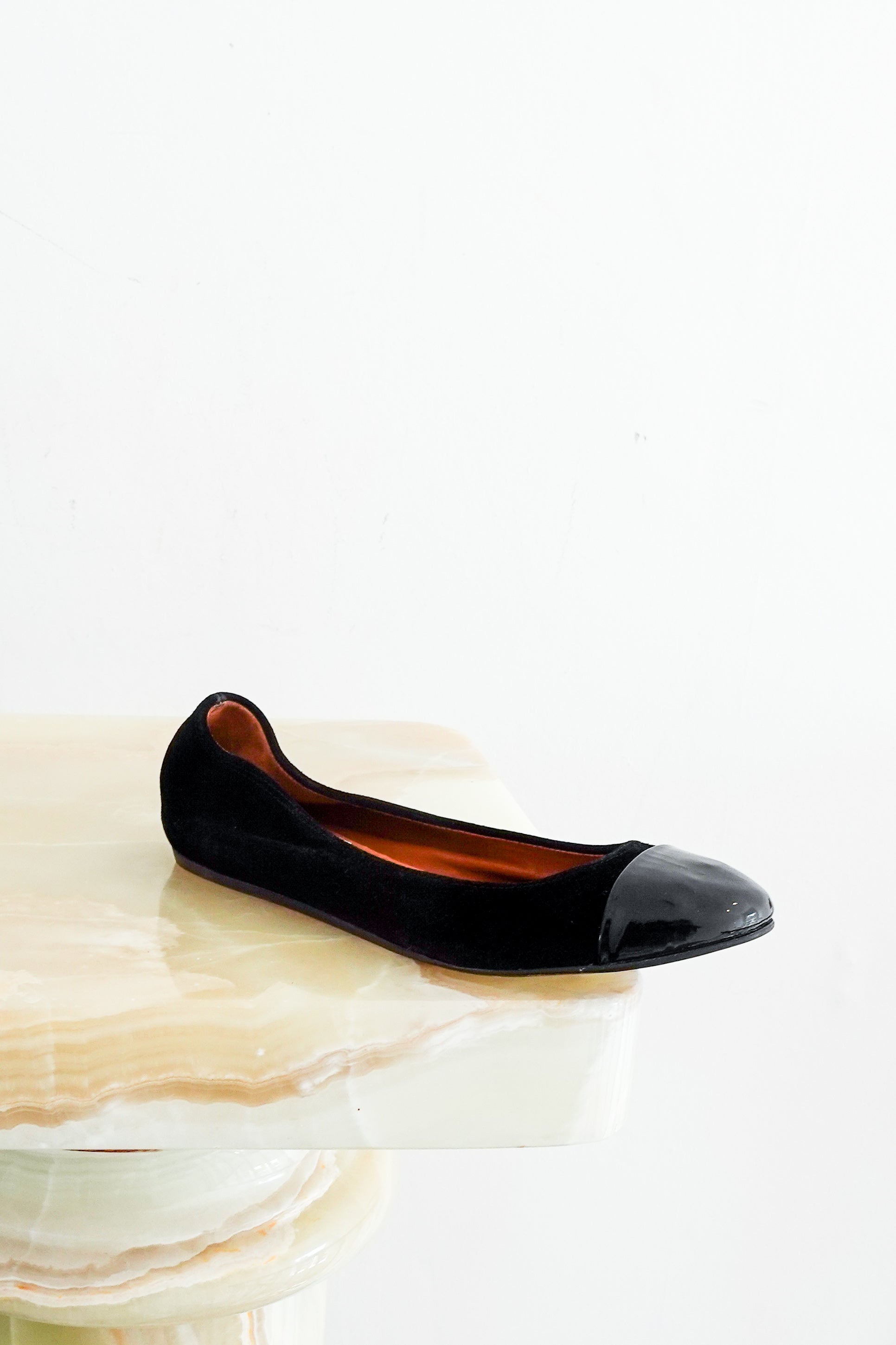 Black suede ballet flats RRP £320